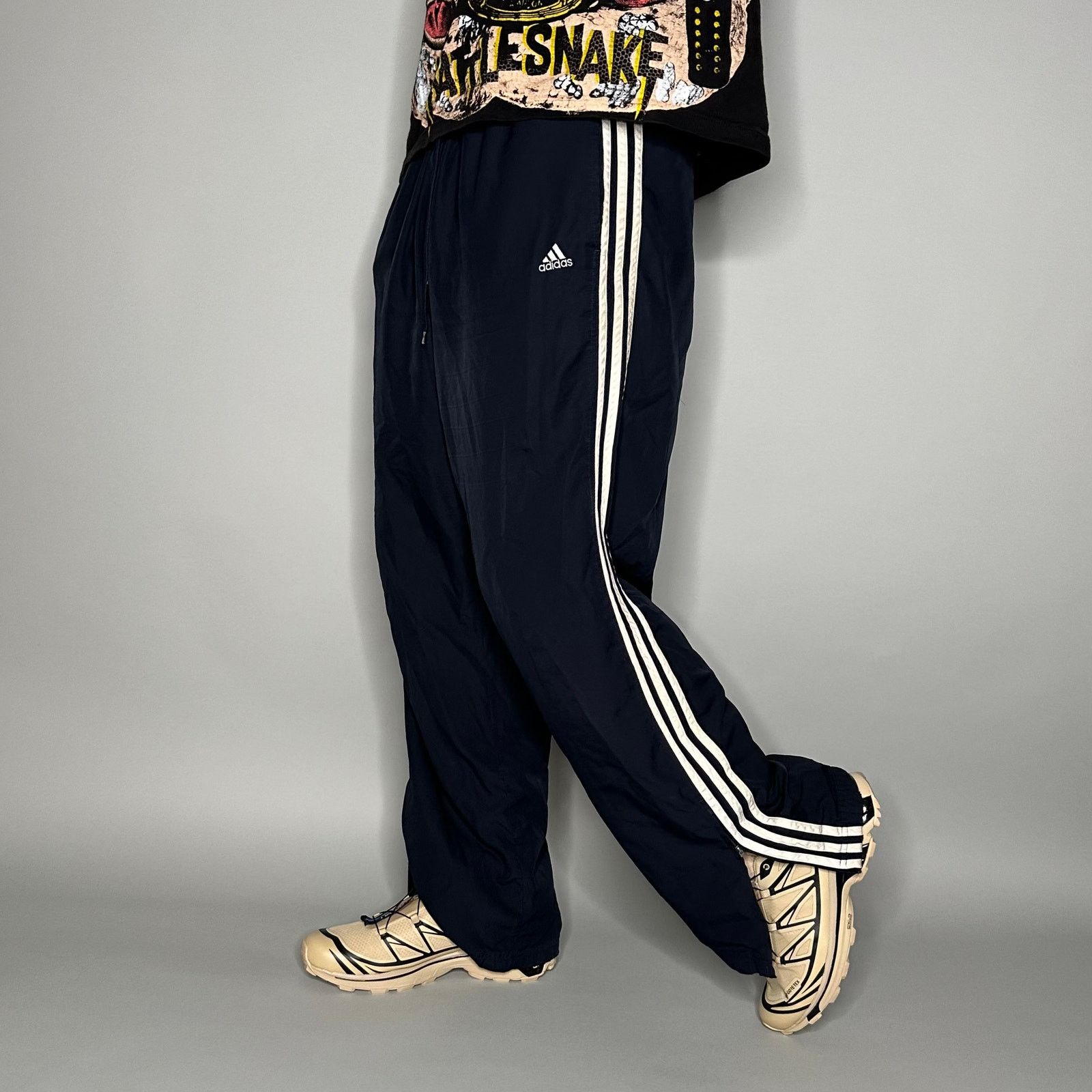 Adidas Crazy Vintage Y2K Adidas Track Pants Blue Polyester Baggy Grailed