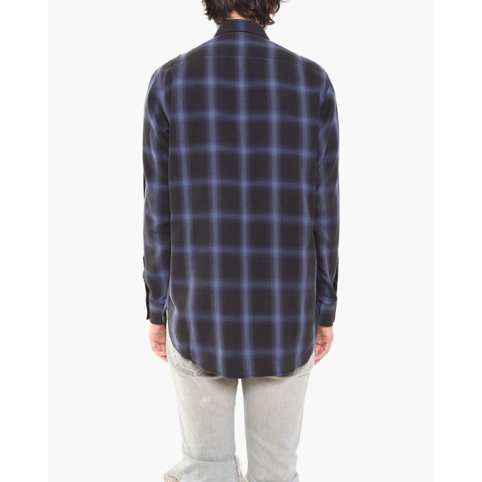 Saint Laurent Paris FW13 Oversized Flannel in Blue & Black Checked Wool Size US M / EU 48-50 / 2 - 2 Thumbnail