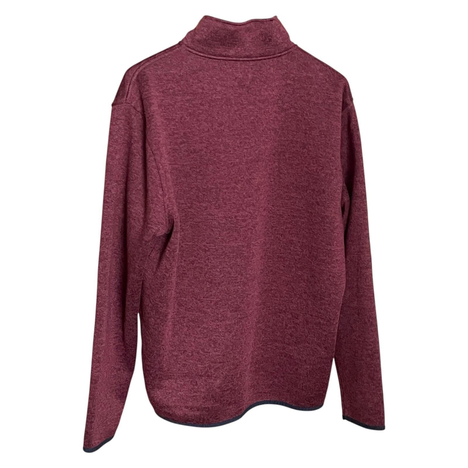 J.Crew J.Crew Fleece Half Zip Pullover Mens Large Maroon Sweater Size US L / EU 52-54 / 3 - 3 Thumbnail
