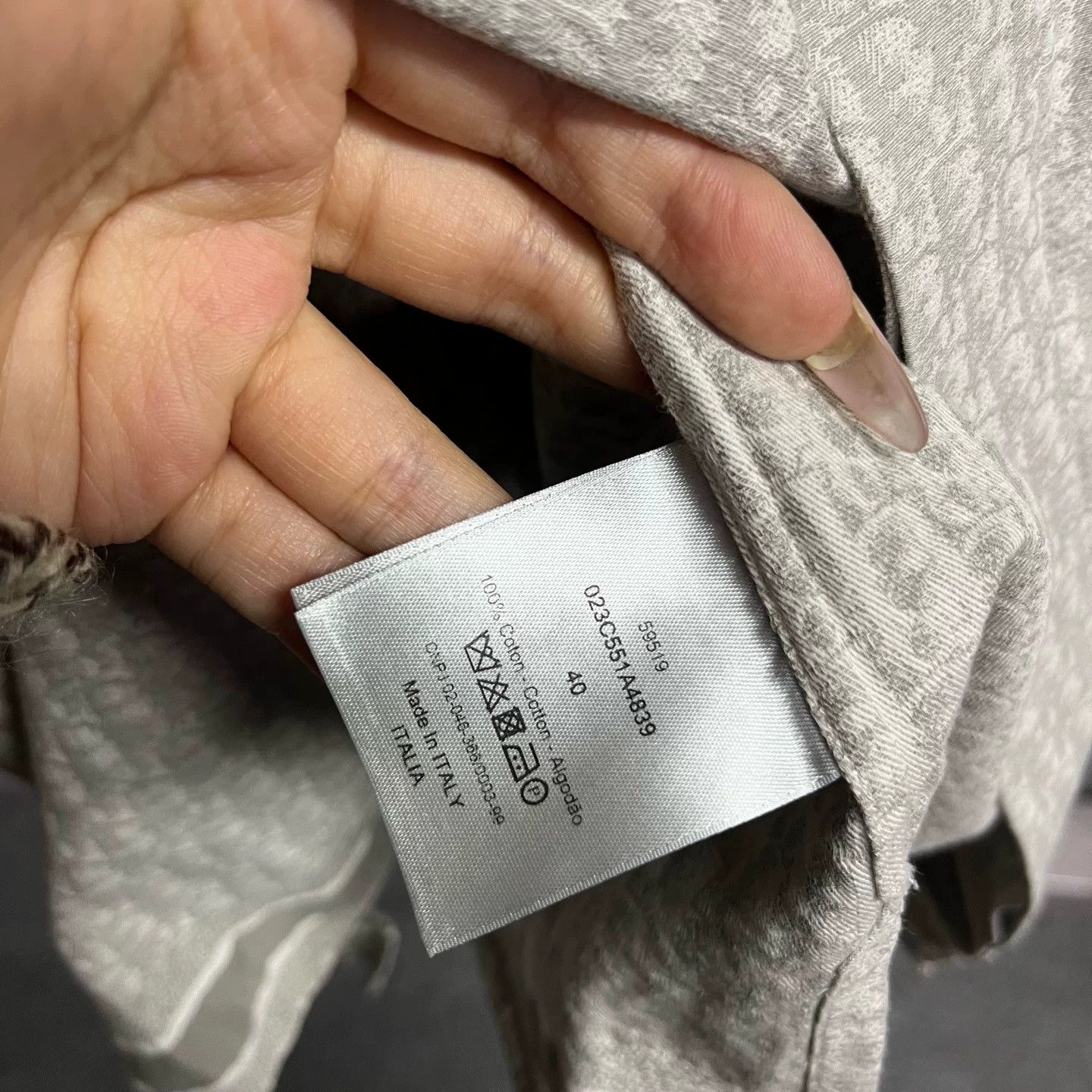 Dior Dior Gray Stripe Logo Short Sleeve Shirt Size US XXS / EU 40 - 2 Thumbnail