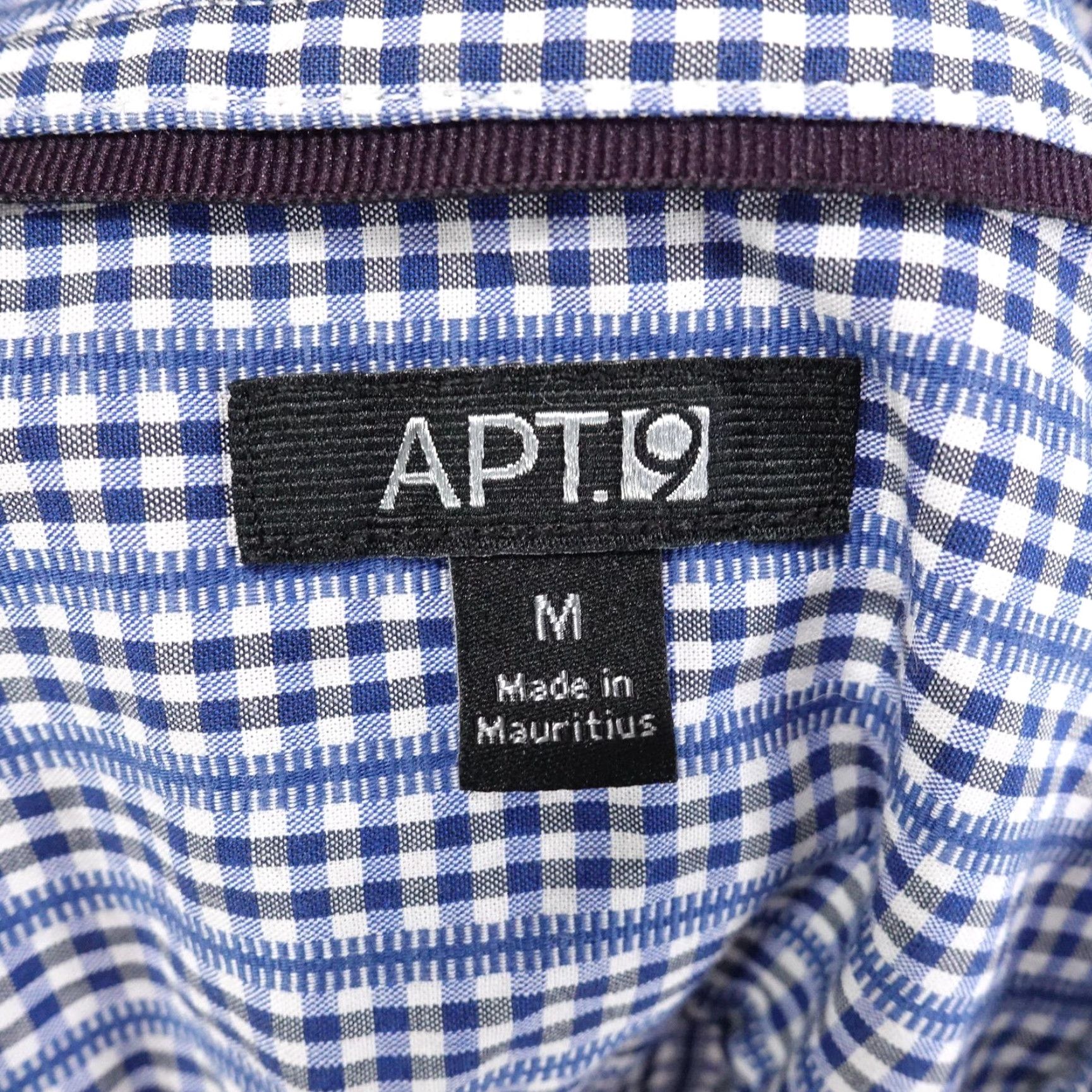 Apt. 9 APT 9 Button-Up Shirt Mens Medium Blue White Check Long Sleeve Cotton Classic Size US M / EU 48-50 / 2 - 6 Thumbnail