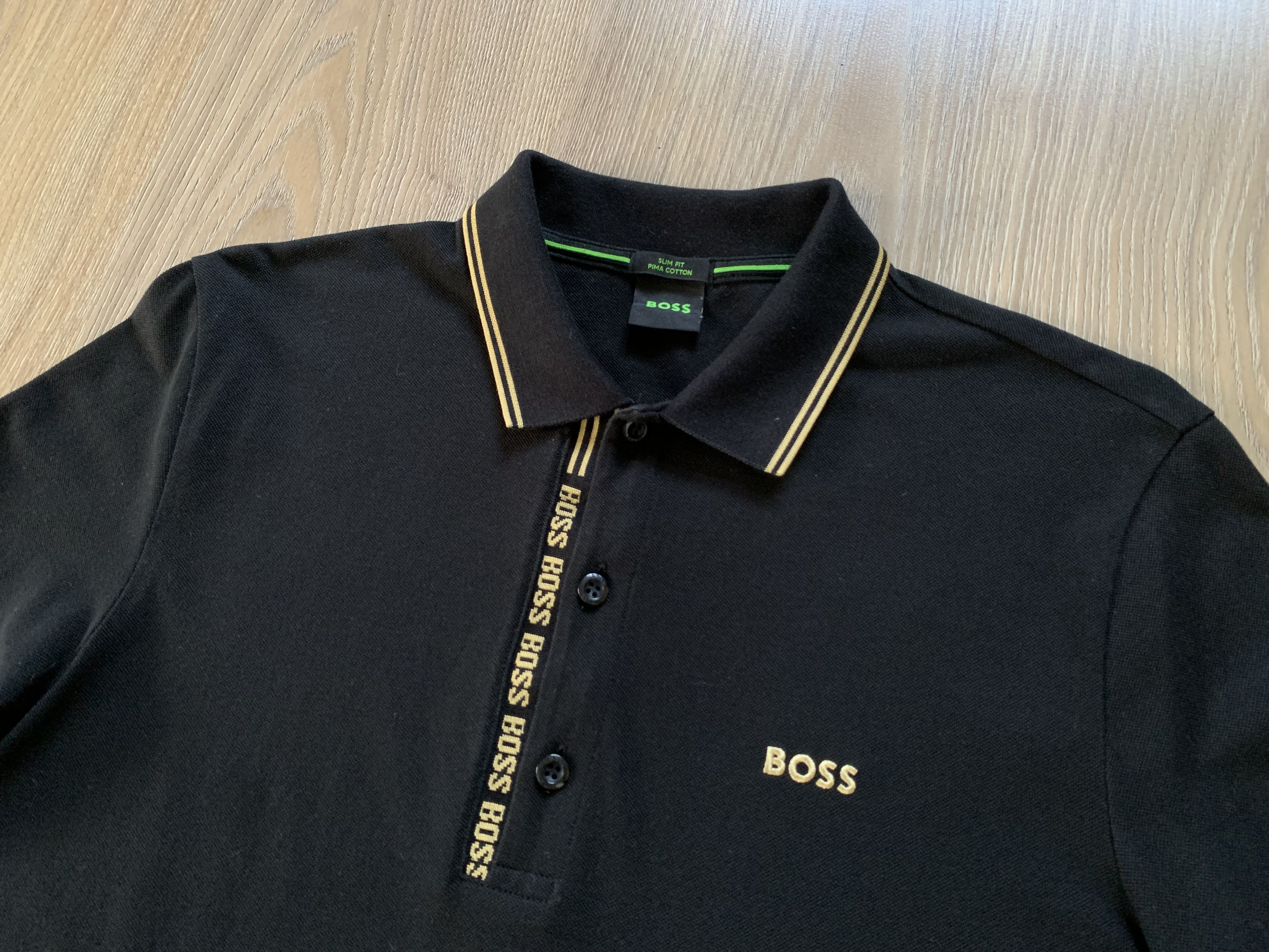 Hugo Boss Hugo Boss Slim Fit Pima Cotton Black Long Sleeve Polo Size US M / EU 48-50 / 2 - 4 Thumbnail