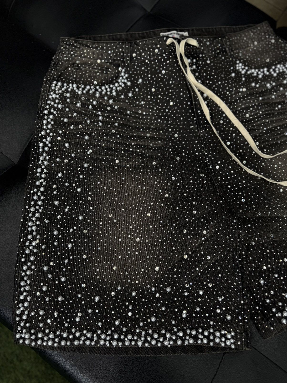 Vale Vale Valley Rhinestone Shorts Black 38 (NEW) Size US 38 / EU 54 - 2 Thumbnail