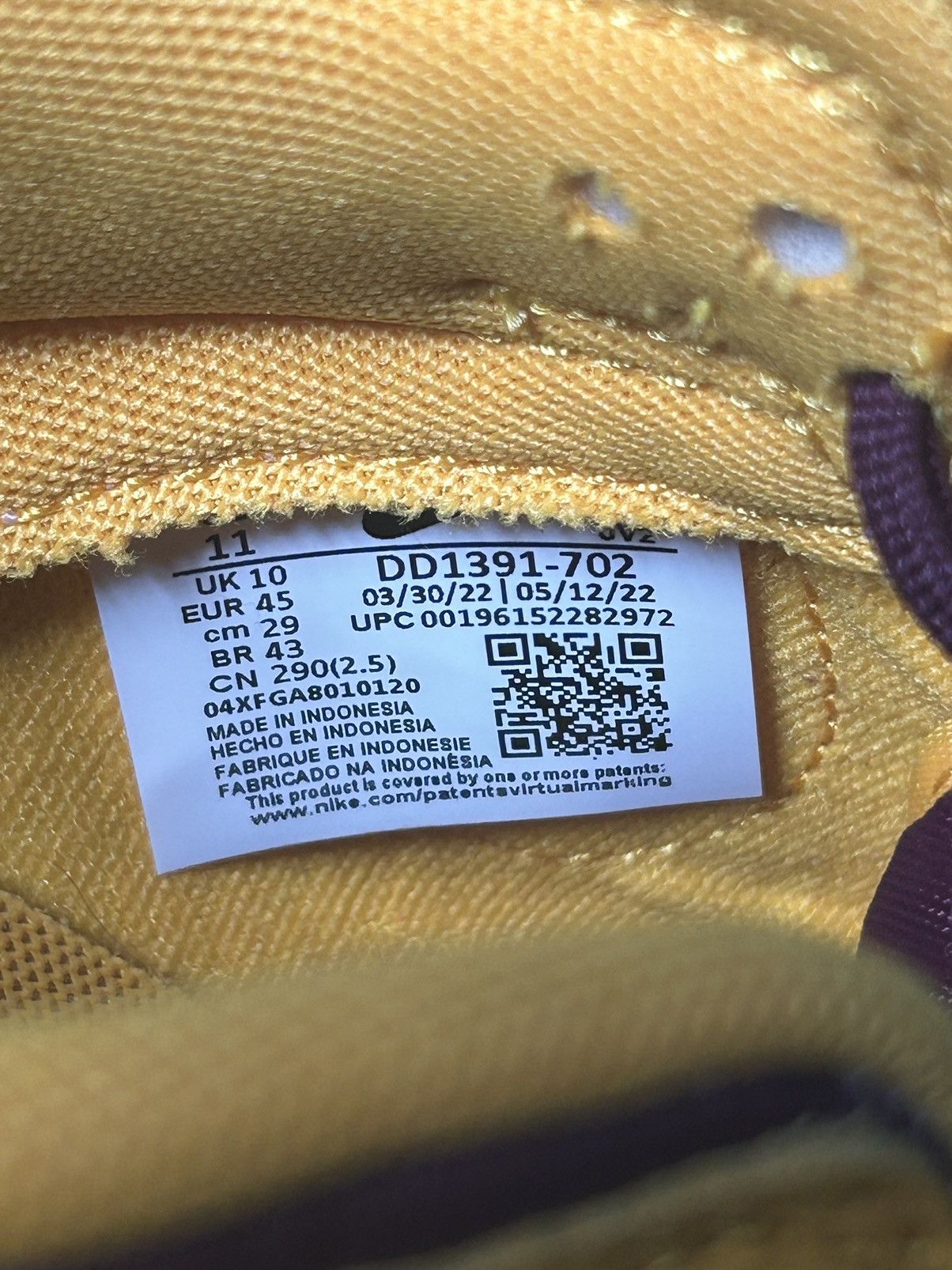 Nike Nike Dunk Low Arizona State 2022 Size US 11 / EU 44 - 10 Thumbnail
