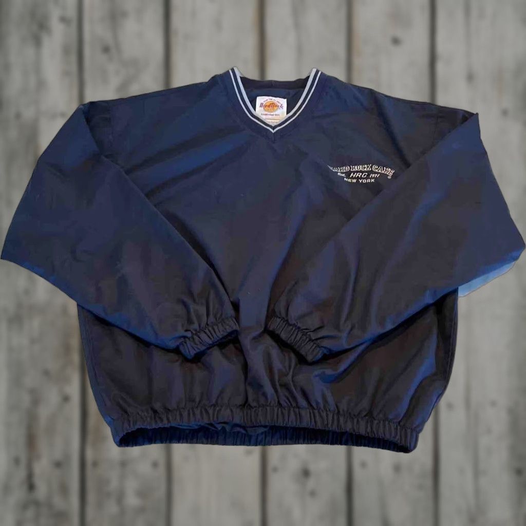Hard Rock Cafe VINTAGE HARD ROCK CAFE Small Petit New York Nylon pullover windbreaker Jacket Navy Blue Mens Size US S / EU 44-46 / 1 - 1 Thumbnail