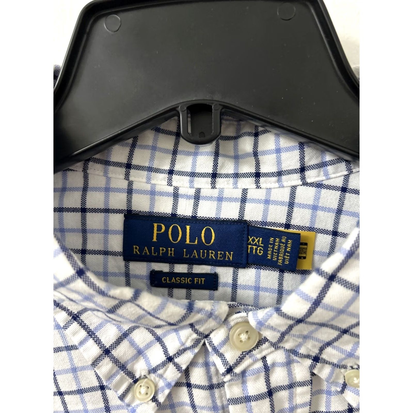 Ralph Lauren VINTAGE Polo Ralph Lauren Shirt Mens 2XL White Blue Plaid Button-Down L/S Classic Fit Size US XXL / EU 58 / 5 - 5 Thumbnail