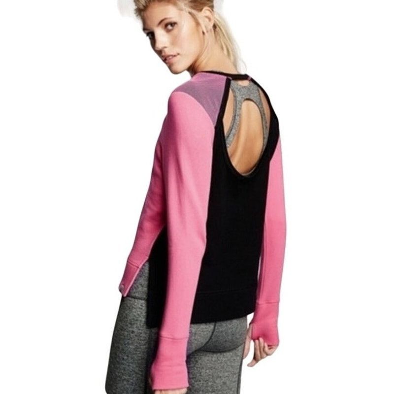 Victoria's Secret Victoria's Secret SPORT Pink/Black Sweatshirt | Size XS Size XS / US 0-2 / IT 36-38 - 8 Thumbnail