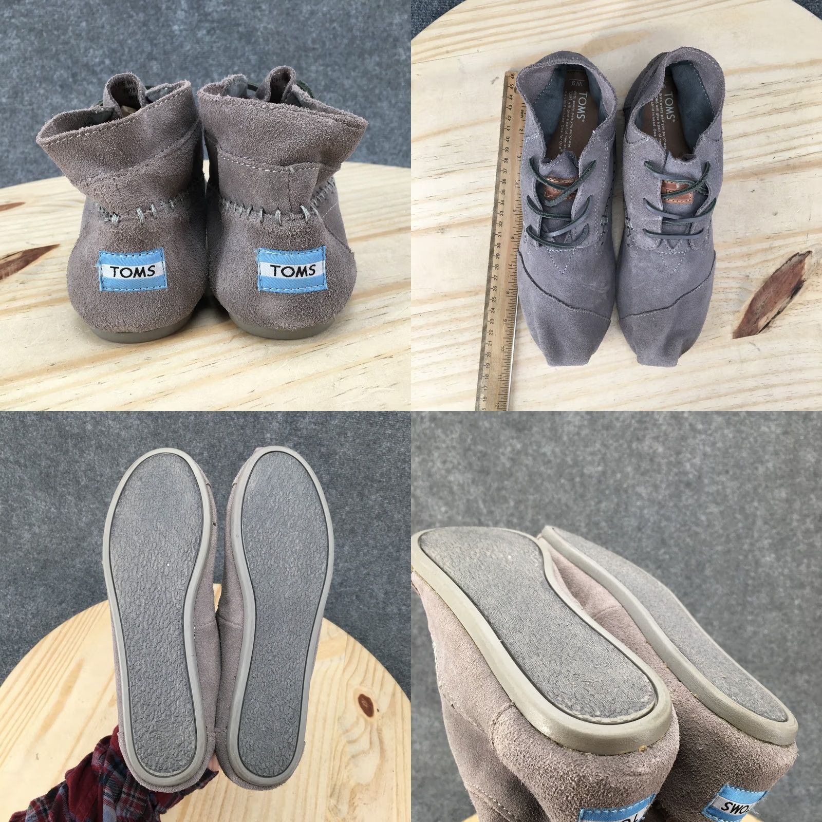 Toms TOMS Boots Womens 9 Chukka Gray Lace Up Comfort Flat Casual Tribal Ankle Top Size M / US 6-8 / IT 42-44 - 8 Thumbnail