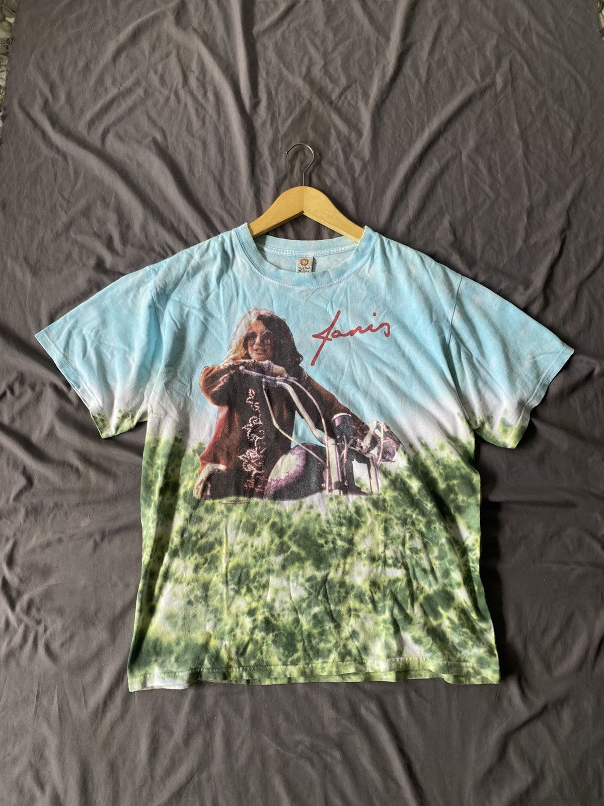 Vintage Vintage 00’s Janis Joplin Motorcycle Tiedye tee Size US M / EU 48-50 / 2 - 1 Thumbnail