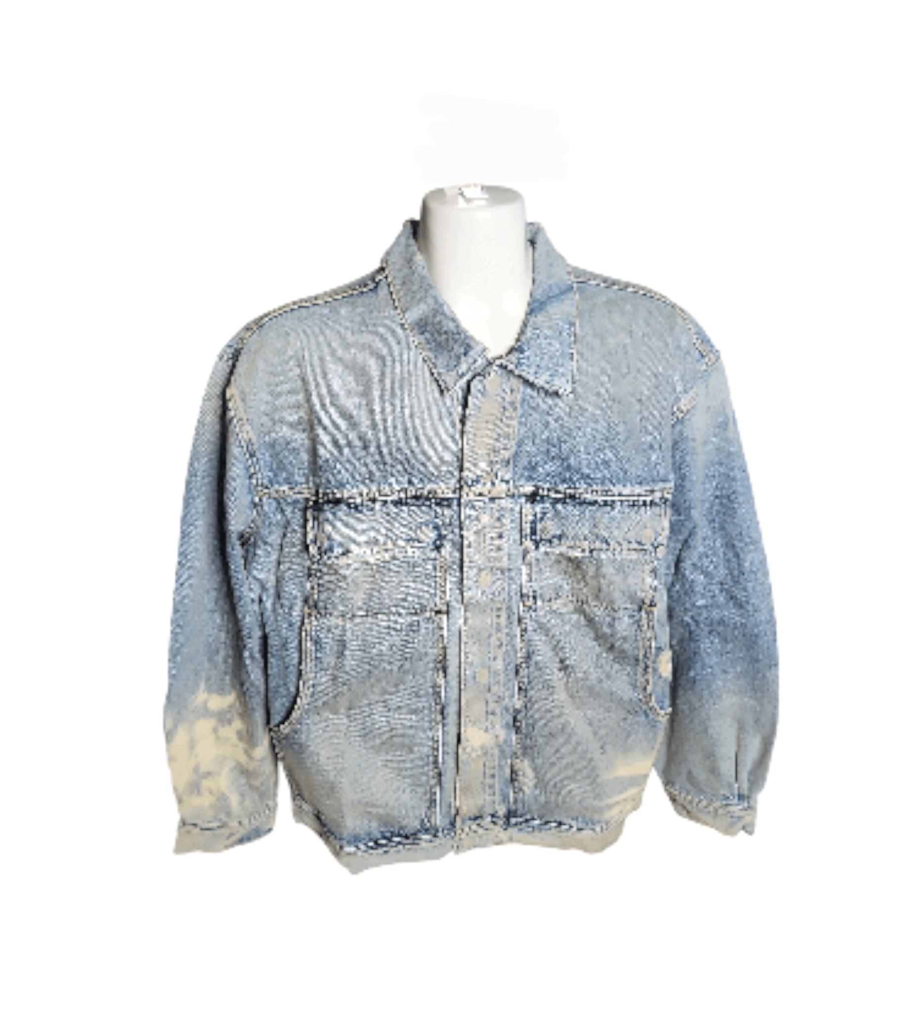 Hudson Hudson Jeans Boxy Ripped Denim Trucker Jacket Distressed Size US XXL / EU 58 / 5 - 1 Thumbnail