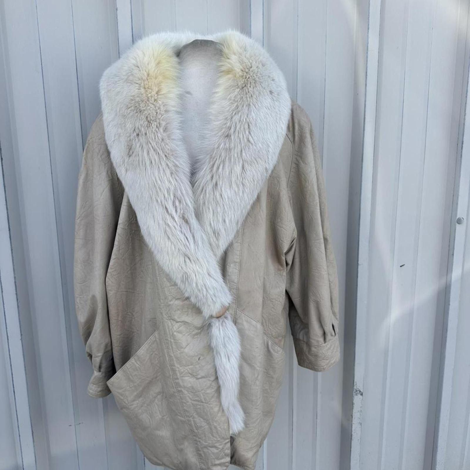 Other vintage 70s leather jacket with faux fur collar leather Size L / US 10 / IT 46 - 7 Thumbnail