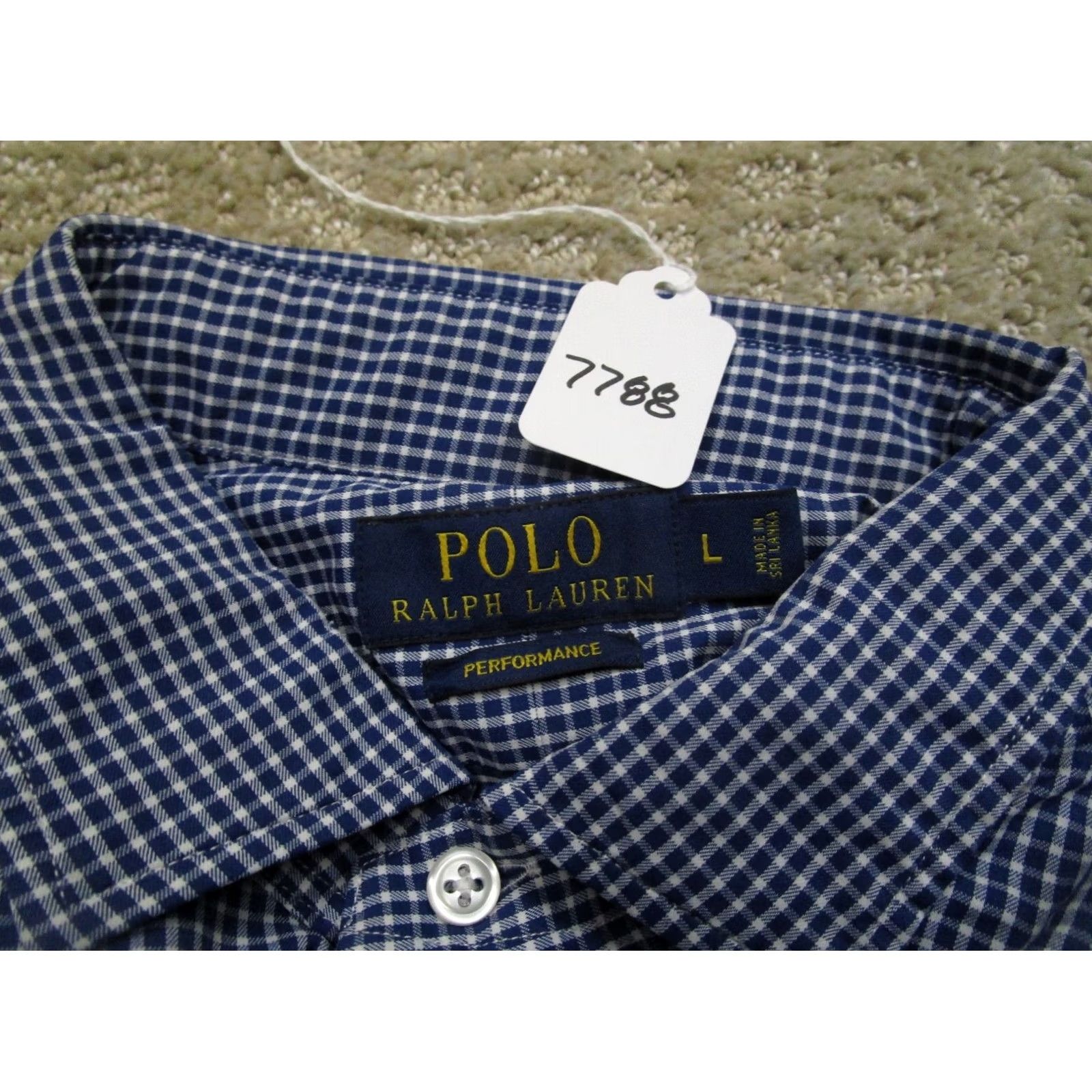 Polo Ralph Lauren Polo Ralph Lauren Shirt Men Large Blue Check Performance Long Sleeve Button Down Size US L / EU 52-54 / 3 - 8 Thumbnail