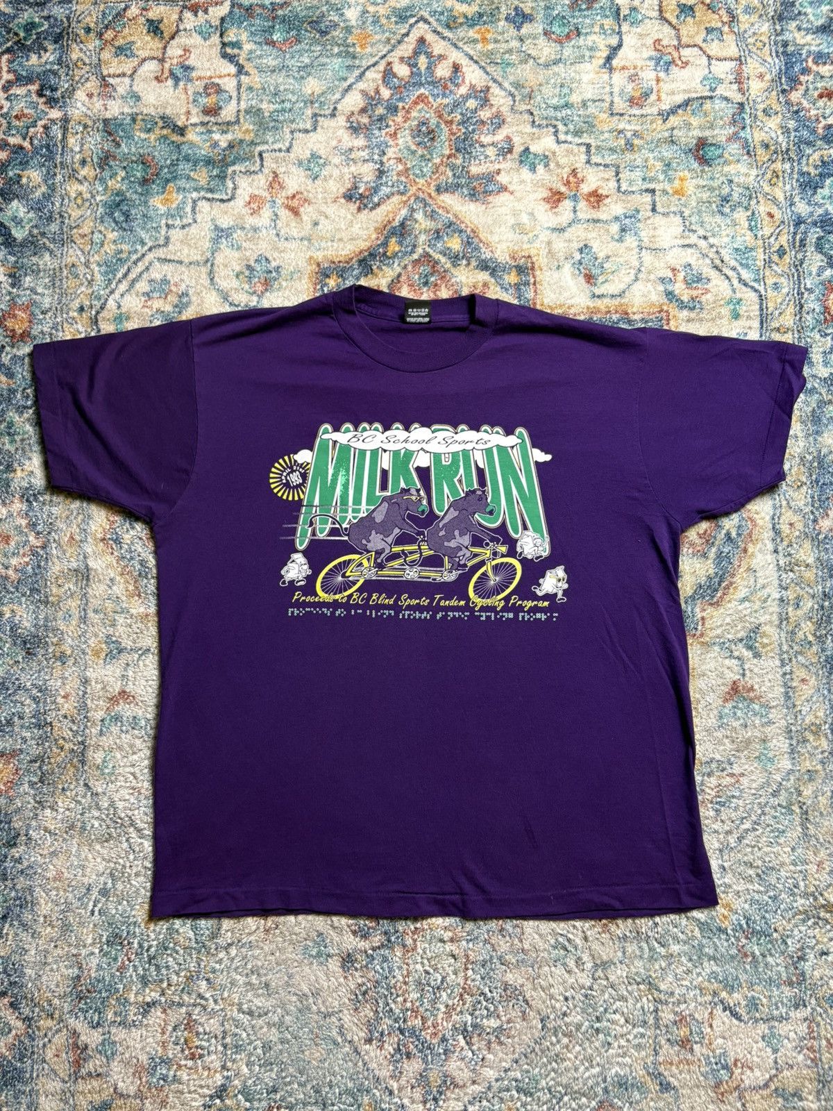 Vintage Vintage BC School Sports Milk Run T-shirt Size XXL Size US XXL / EU 58 / 5 - 1 Thumbnail