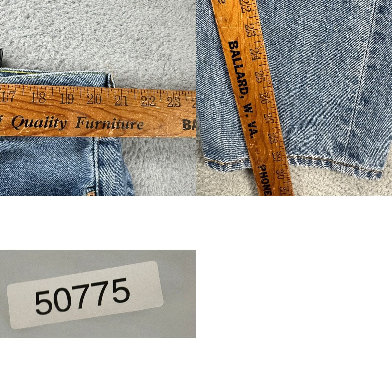 Levi's Levis 505 Jeans Mens 42X30 Blue Distressed Regular Straight 5-Pocket Denim Pants Jeans Size US 42 / EU 58 - 8 Thumbnail