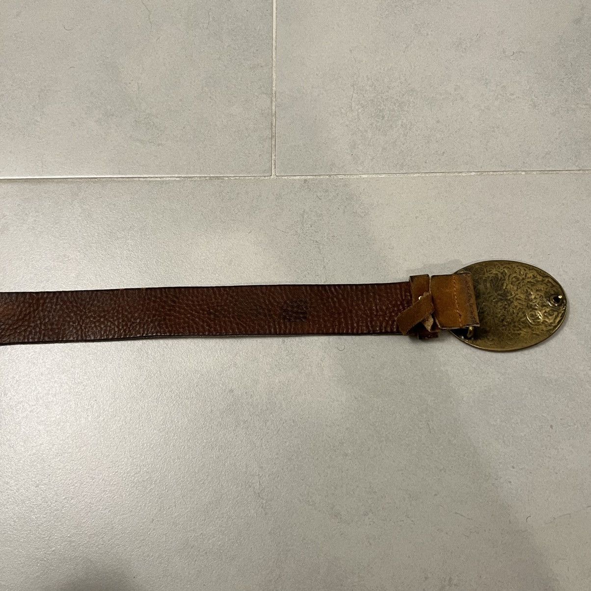 Vintage Vintage Country Music Brass Leather and Suede Belt Size 38 - 7 Thumbnail