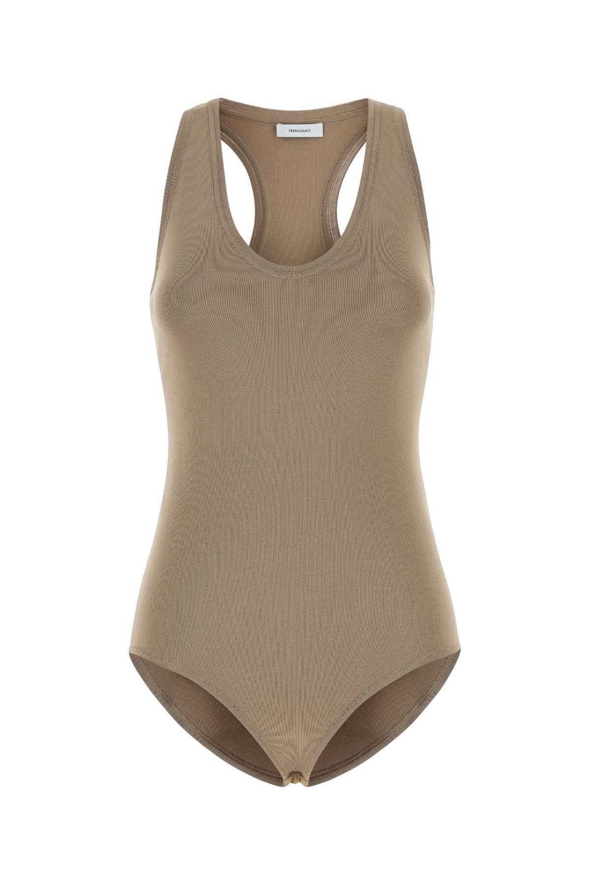 Salvatore Ferragamo Dove Grey Stretch Viscose Blend Bodysuit Size XS / US 0-2 / IT 36-38 - 1 Thumbnail