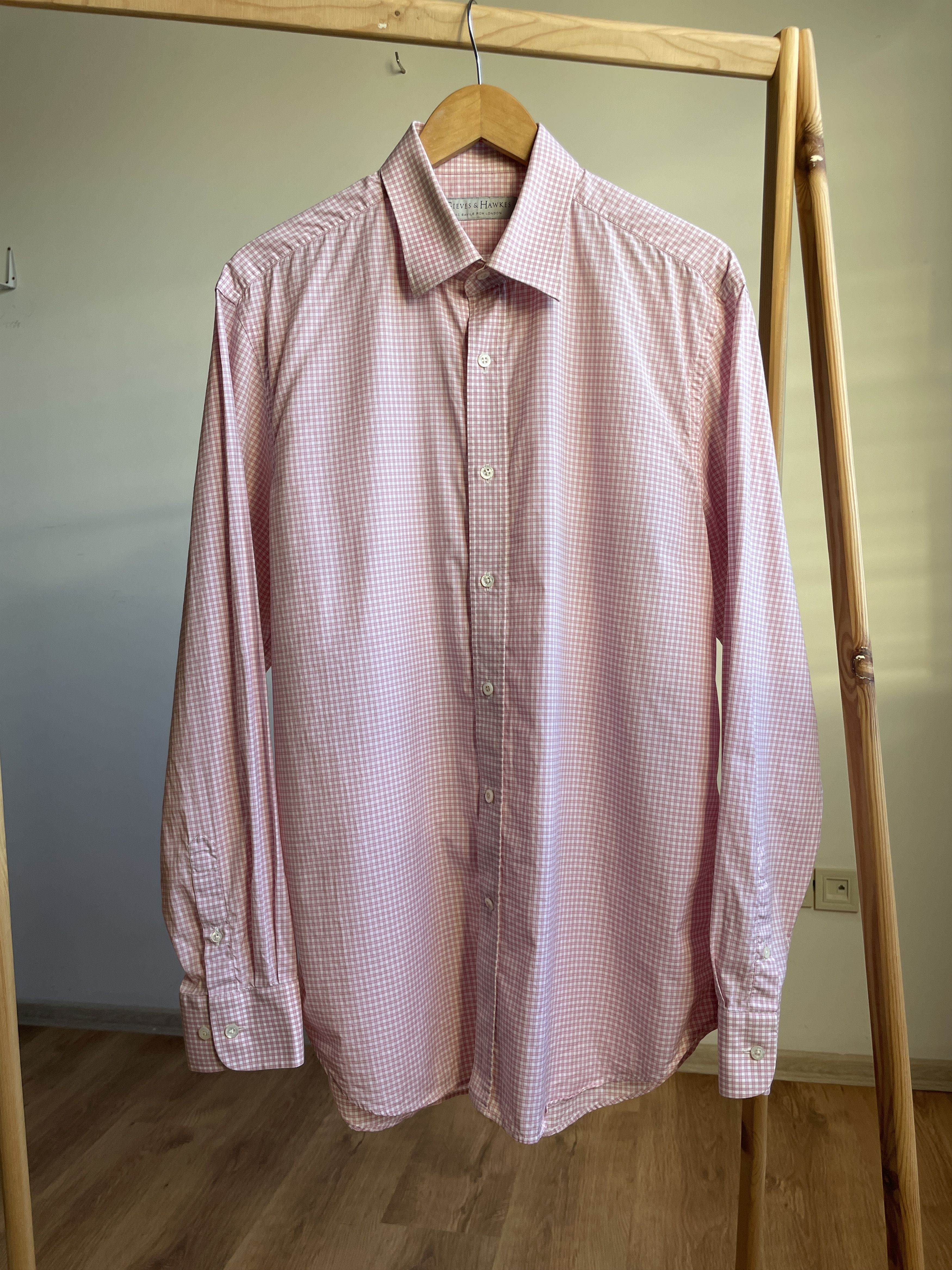 Gieves & Hawkes Gieves & Hawkes Pink Check Dress Shirt Neck Size 16.5 in Size 46R - 1 Thumbnail