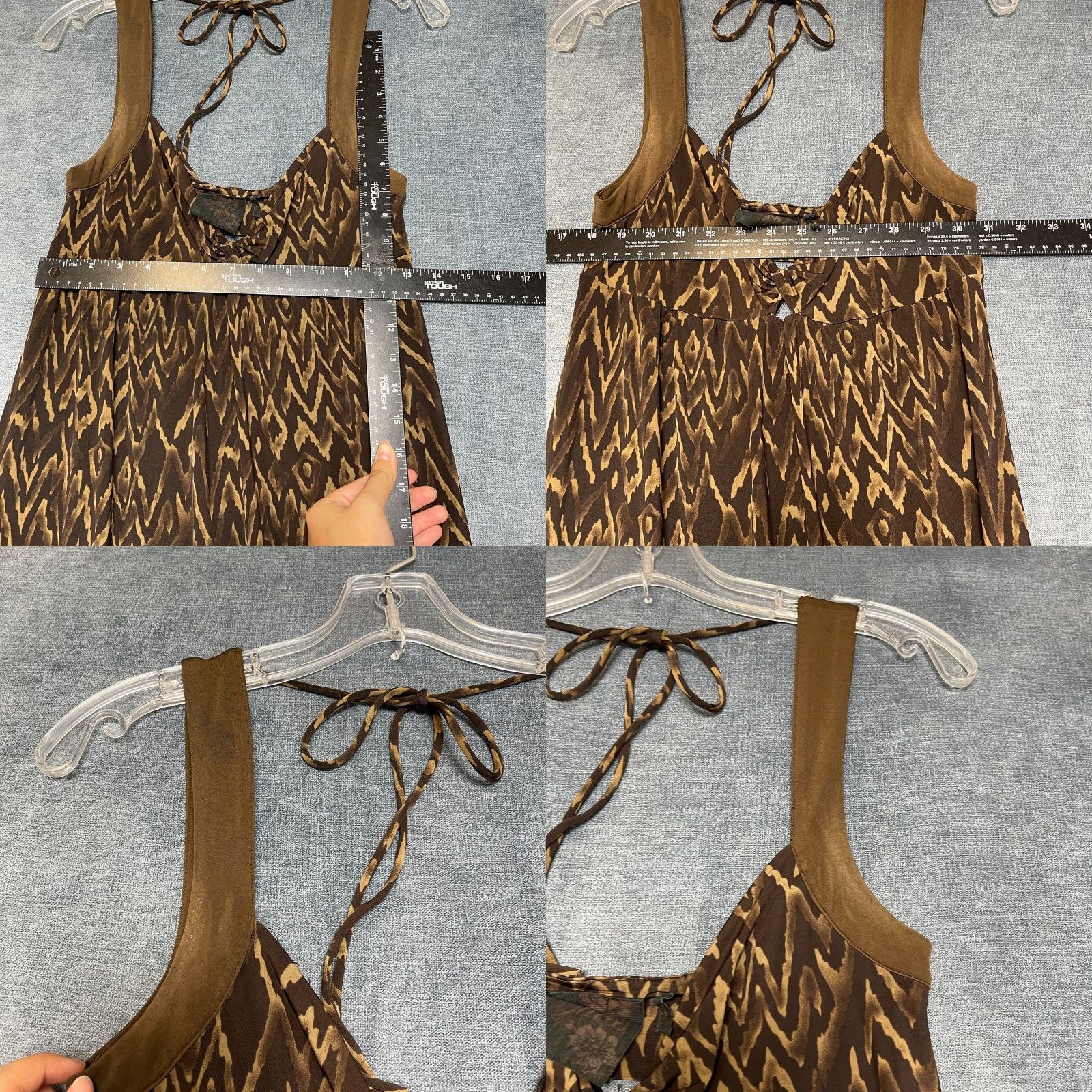 Guess Guess Maxi Dress Womens Medium Brown All Over Print Beach Wear Keyhole Back Size M / US 6-8 / IT 42-44 - 10 Thumbnail