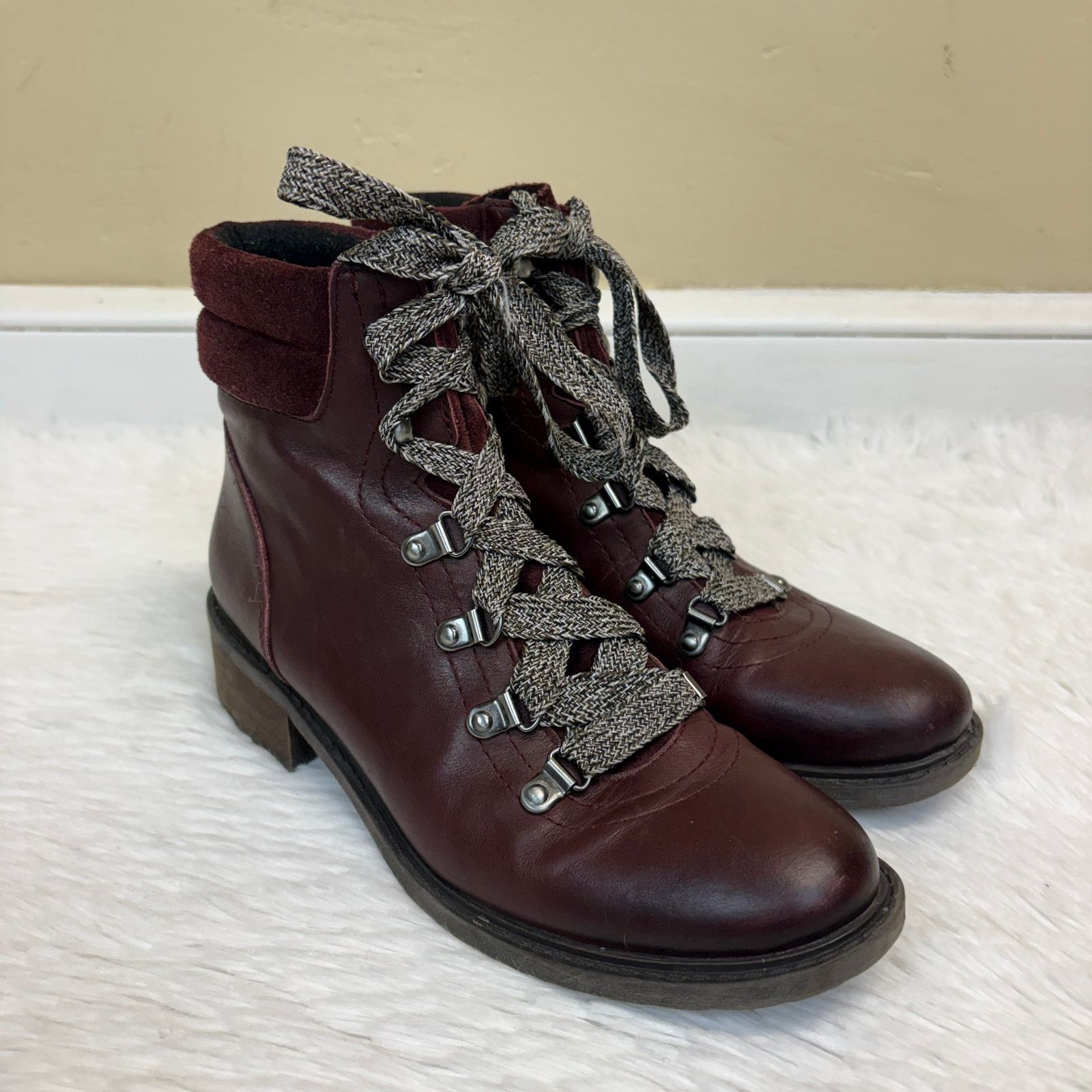 Sam Edelman Sam Edelman Darrah Dark Red Wine Suede Leather Hiking Size 7 Size US 7 / IT 37 - 1 Thumbnail