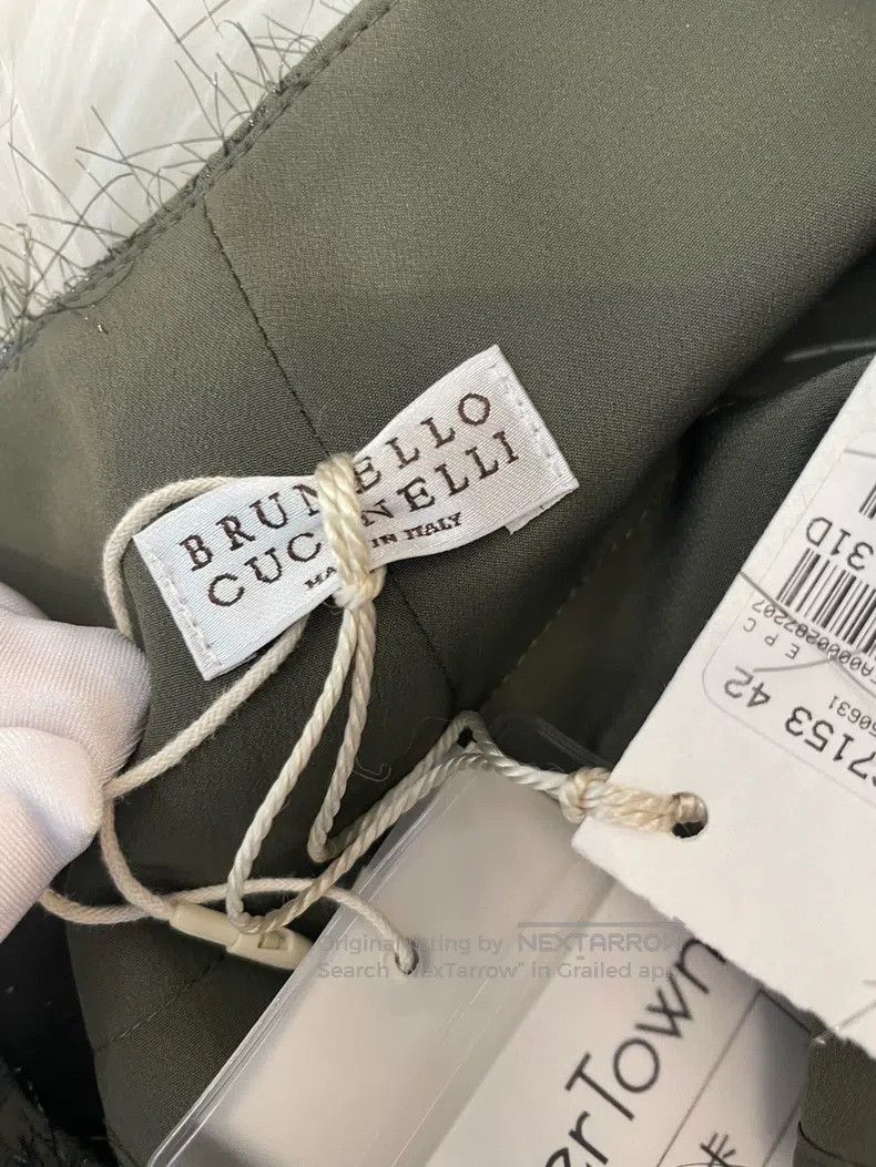 Brunello Cucinelli Brunello Cucinelli Military Green Cotton Trousers Size 27" / US 4 / IT 40 - 3 Thumbnail