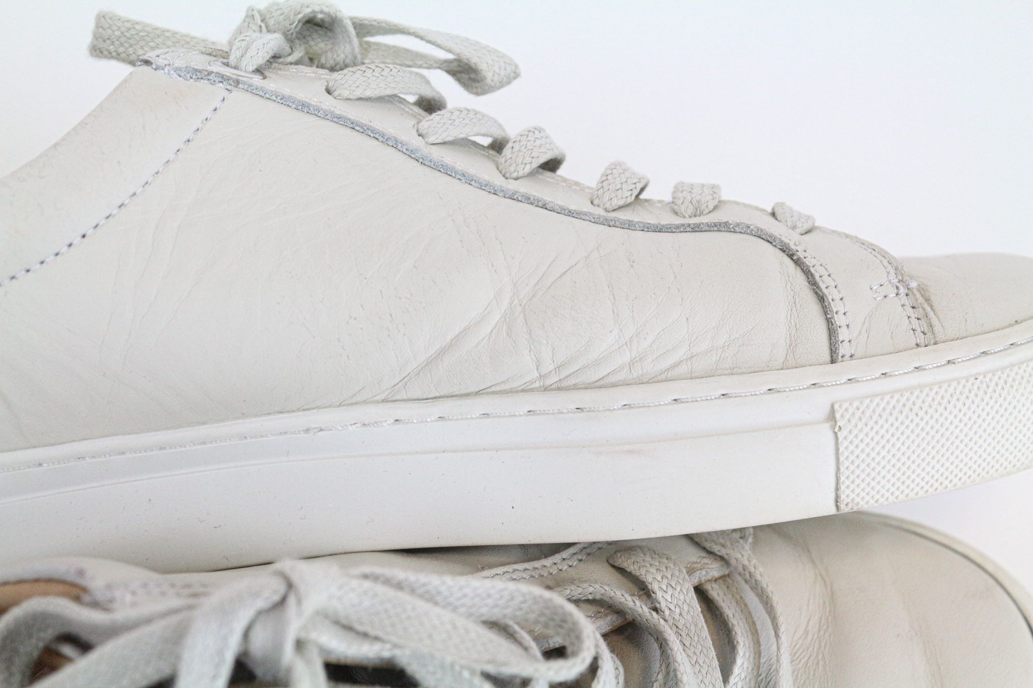 Suitsupply EU41 Beige Grey Leather Low-Top Sneakers 74451 Size US 8 / EU 41 - 12 Thumbnail