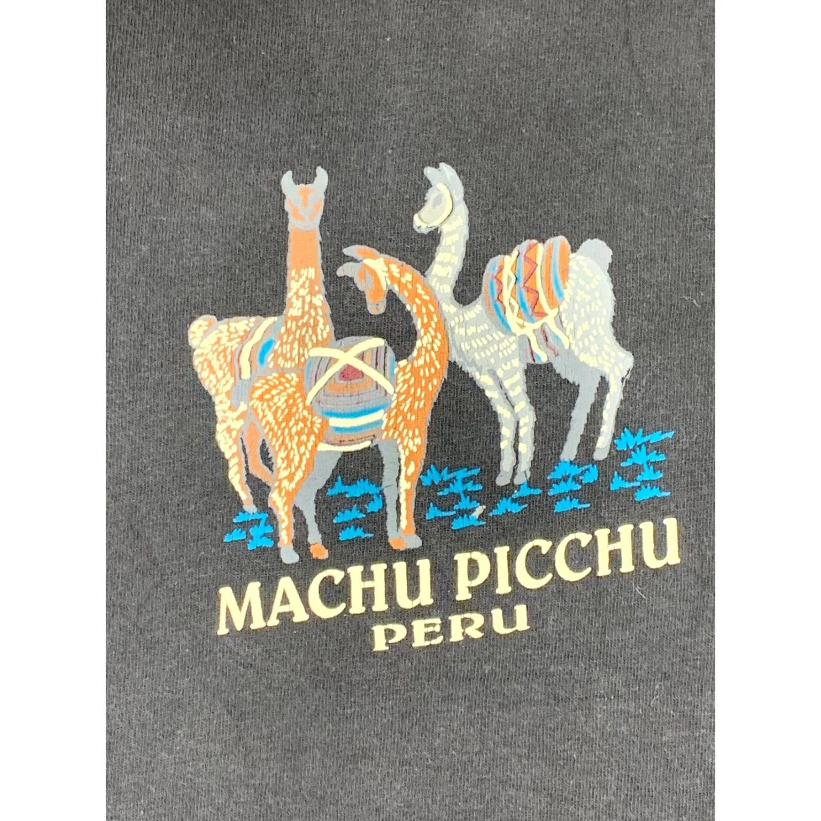 Vintage Incatex Machu Picchu Black Short Sleeve Shirt M 100% Cotton Crew Neck T-Shirt Unisex Adults 90s Size US M / EU 48-50 / 2 - 2 Thumbnail