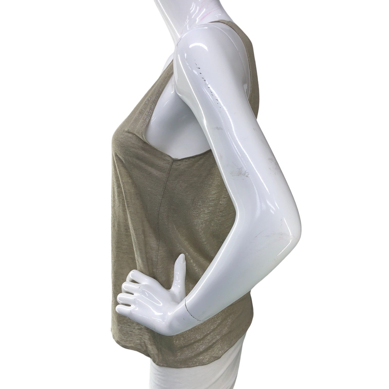 MAJESTIC FILATURES Majestic Paris Size 1 US XS Tank Top Linen Scoop Neck Khaki Size XS / US 0-2 / IT 36-38 - 5 Thumbnail