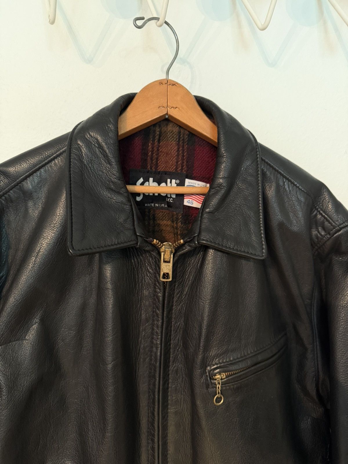 Schott Vintage 681 Single Rider Leather Jacket Size US XL / EU 56 / 4 - 3 Thumbnail