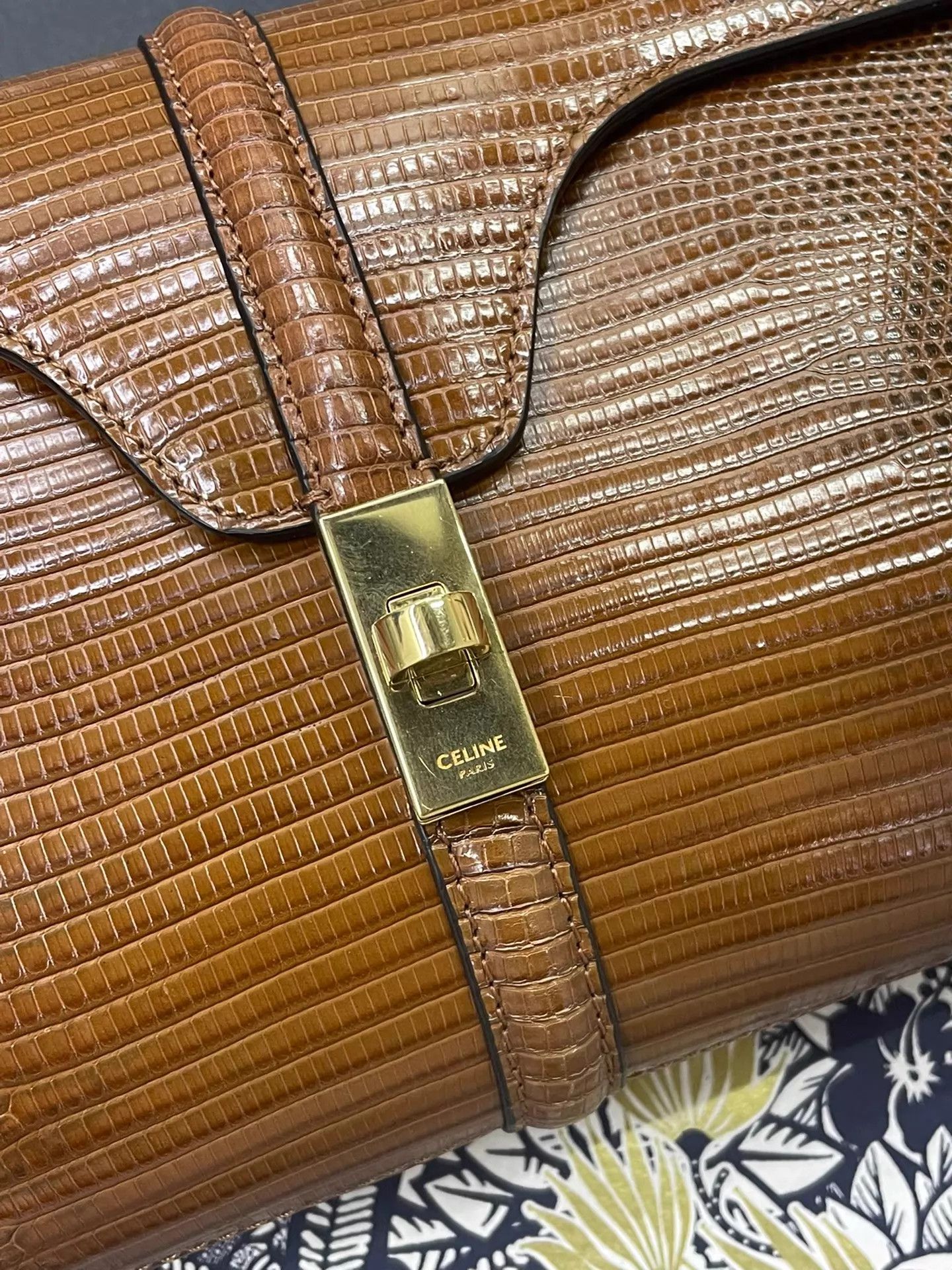 Celine Celine Caramel Lizard Skin Clutch Convertible Size ONE SIZE - 2 Thumbnail
