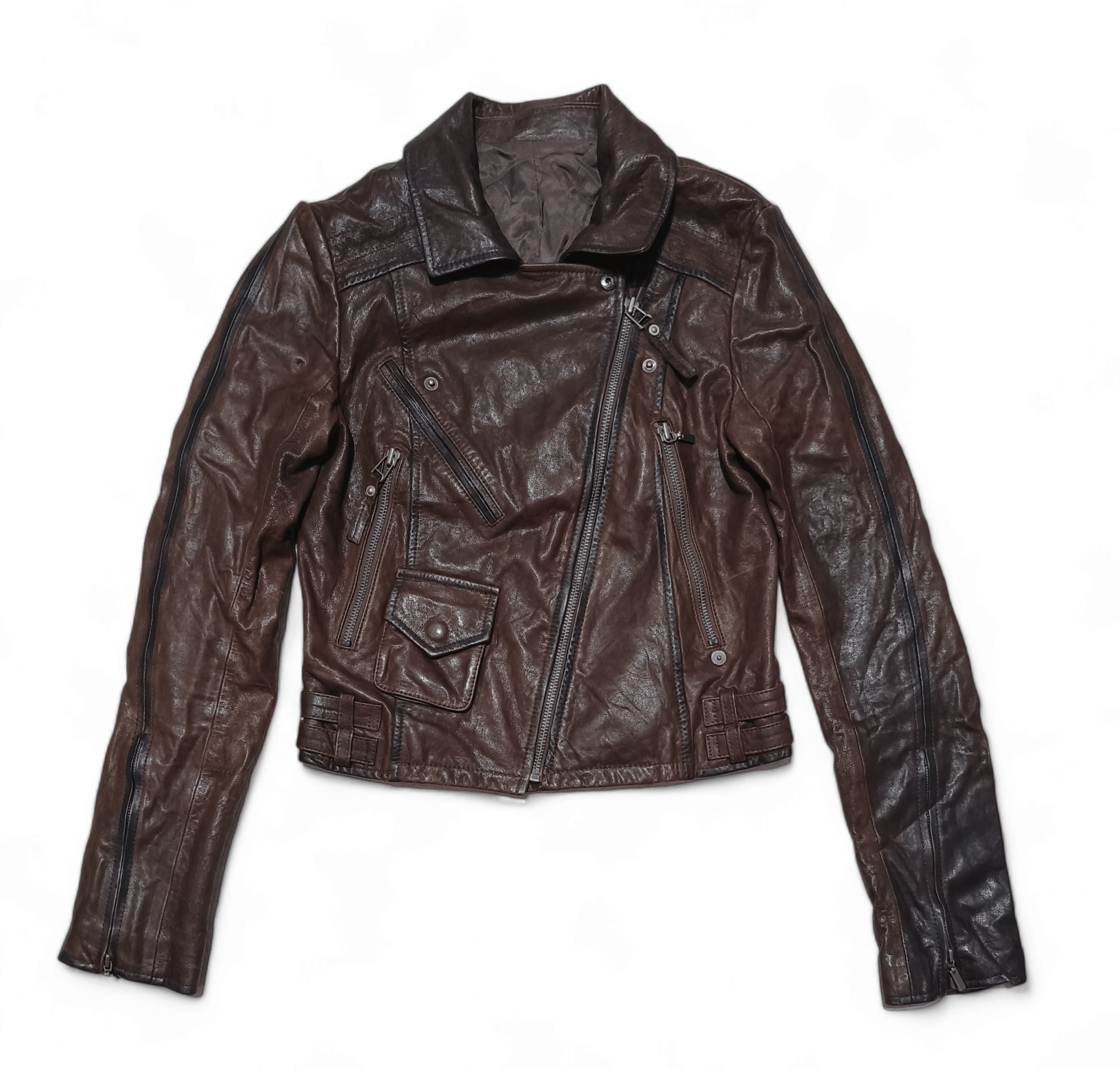 Vintage Vintage Women's Ramones Rockabilly Lady Biker Leather Jacket Size XS / US 0-2 / IT 36-38 - 2 Thumbnail