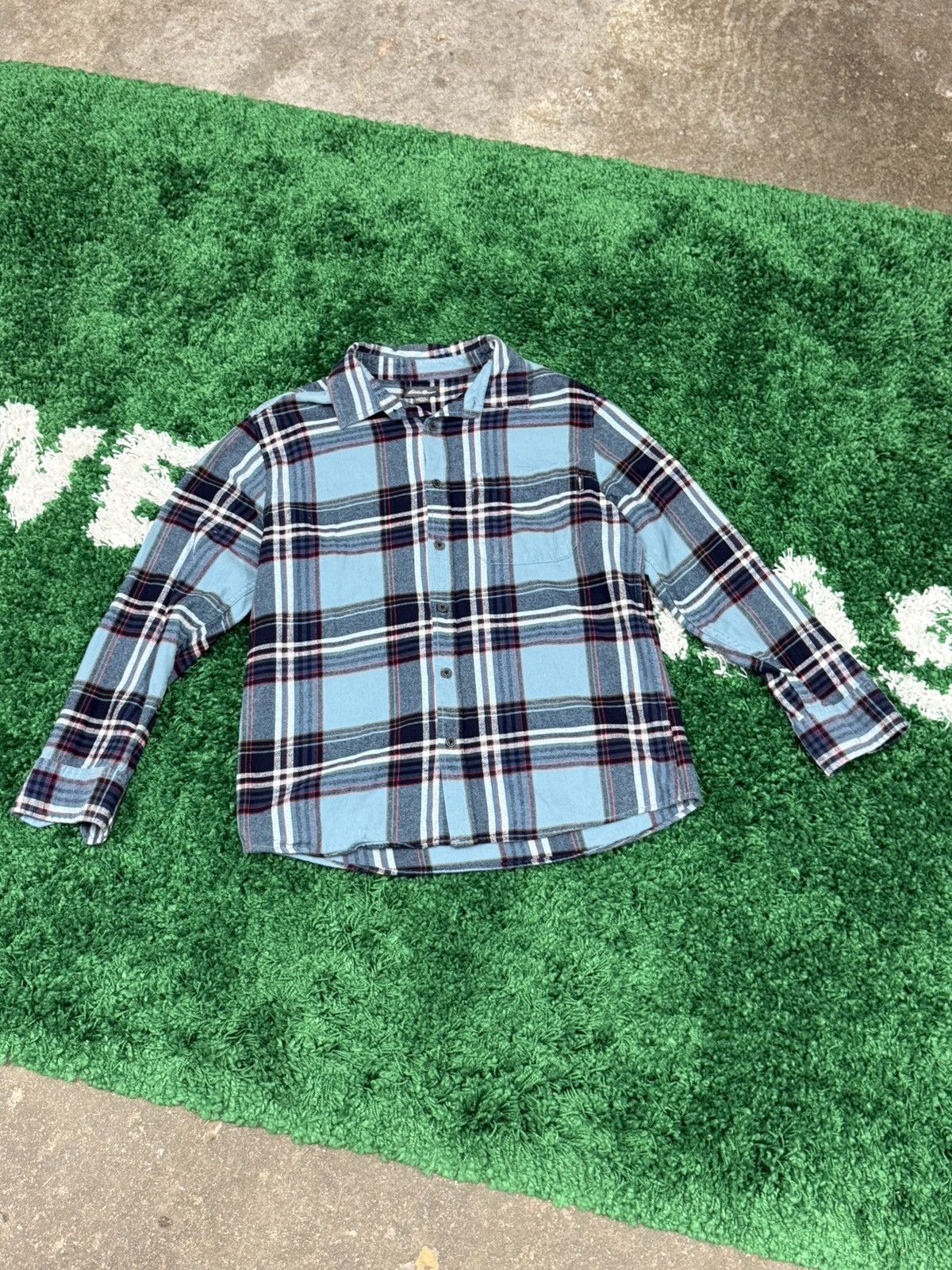 Eddie Bauer Eddie Bauer Vintage Flannel Plaid Heavyweight Medium Blue Size US M / EU 48-50 / 2 - 1 Thumbnail