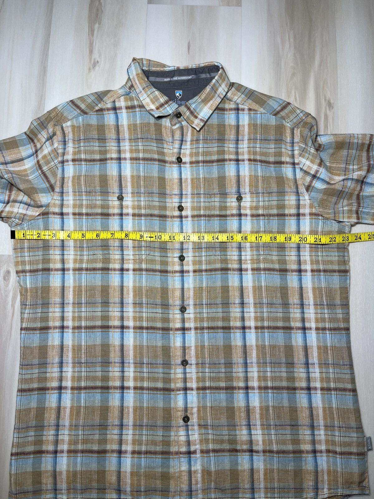 Kuhl Kuhl Shirt Men’s Sz L Brown Blue Plaid S/S Linen Outdoor Size US L / EU 52-54 / 3 - 6 Thumbnail