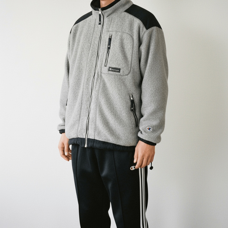 Champion Vintage Champion Plain Fleece Sweater Light Jacket Size US L / EU 52-54 / 3 - 1 Thumbnail