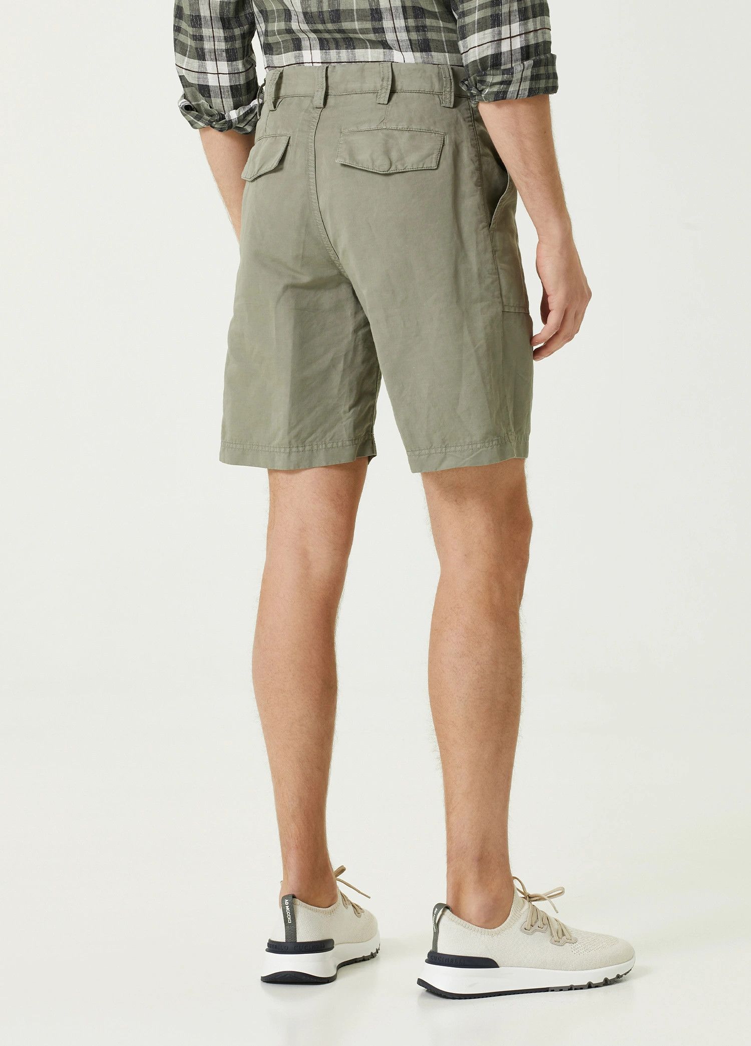 Brunello Cucinelli BRUNELLO CUCINELLI green linen cotton bermuda shorts 38 54 Size US 38 / EU 54 - 2 Thumbnail