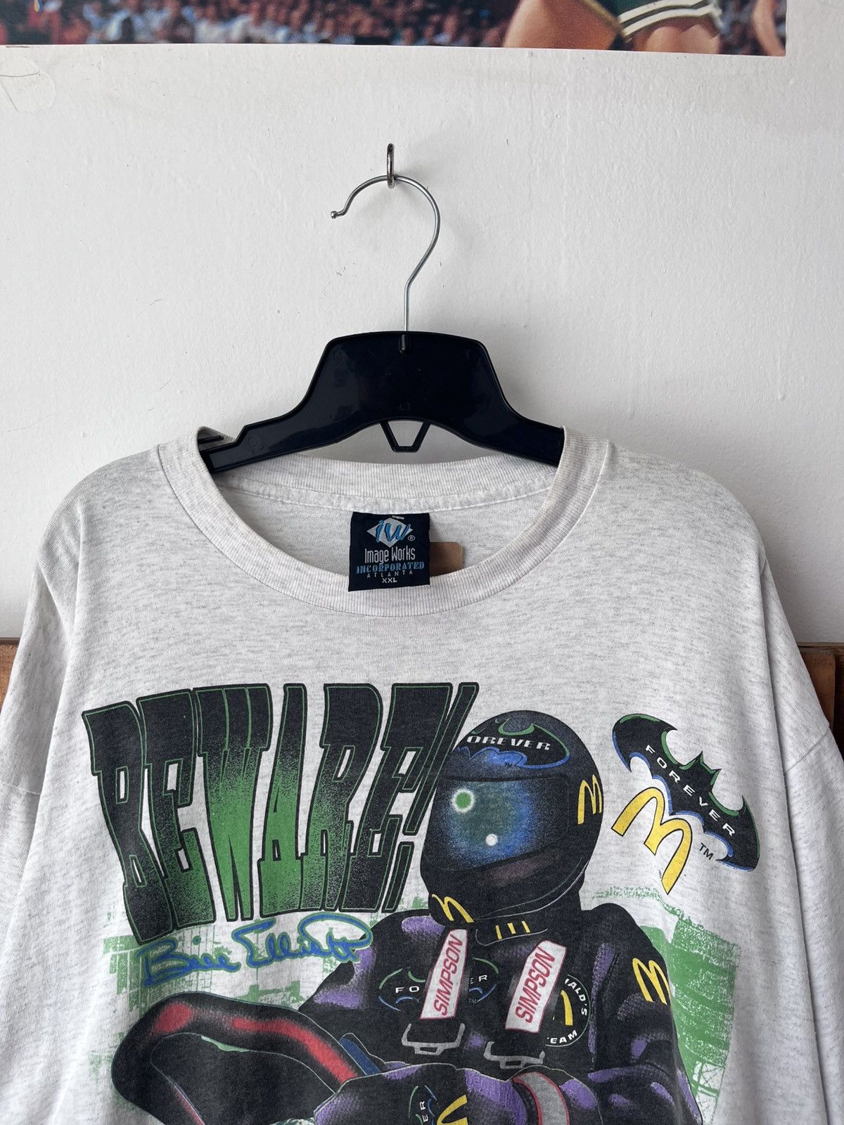 NASCAR Vintage 1995 Nascar Bill Elliott x Batman t shirt Size US XXL / EU 58 / 5 - 3 Thumbnail