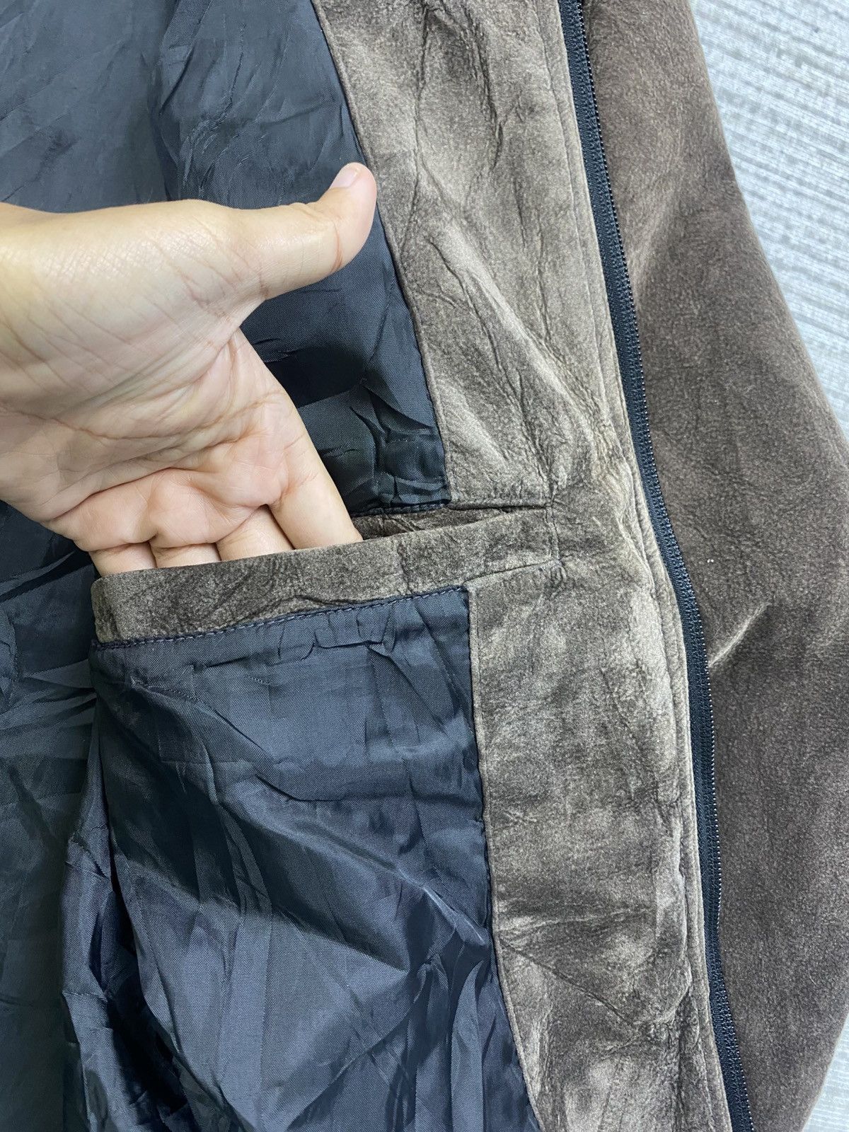 Kansai Yamamoto Vintage Kansai Yamamoto Jeans Suede Leather Zipper Jacket Size US M / EU 48-50 / 2 - 7 Thumbnail