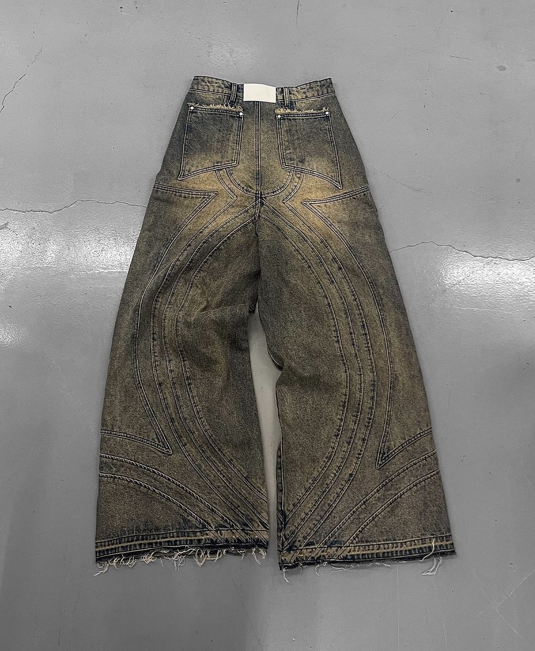 Japanese Brand Striped Retro baggyJeans Size US 32 / EU 48 - 4 Thumbnail
