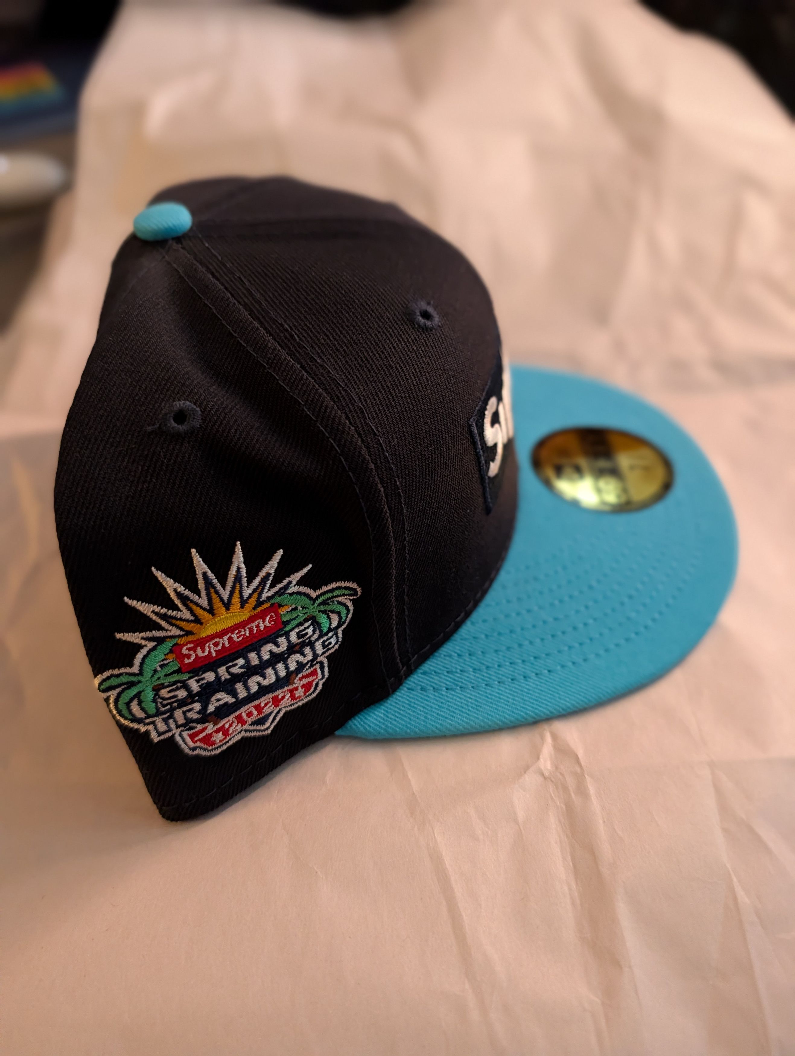 Supreme Supreme Spring Training Box Logo Fitted Hat ss22 Navy 7 5/8 Size ONE SIZE - 2 Thumbnail