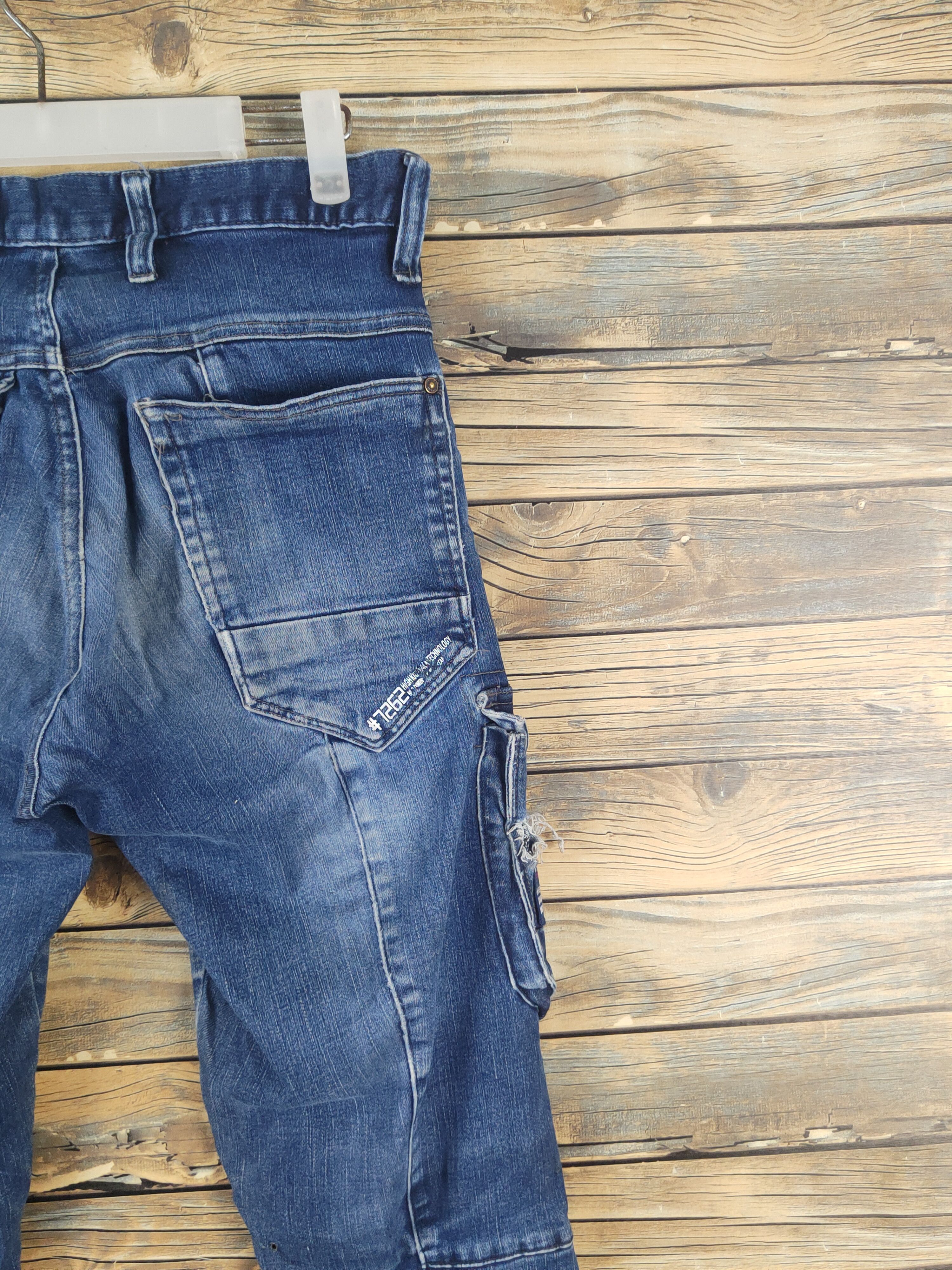 Japanese Brand I'z Frontier Dark Blue Distressed Ripped Jeans #W2008 Size US 30 / EU 46 - 16 Thumbnail