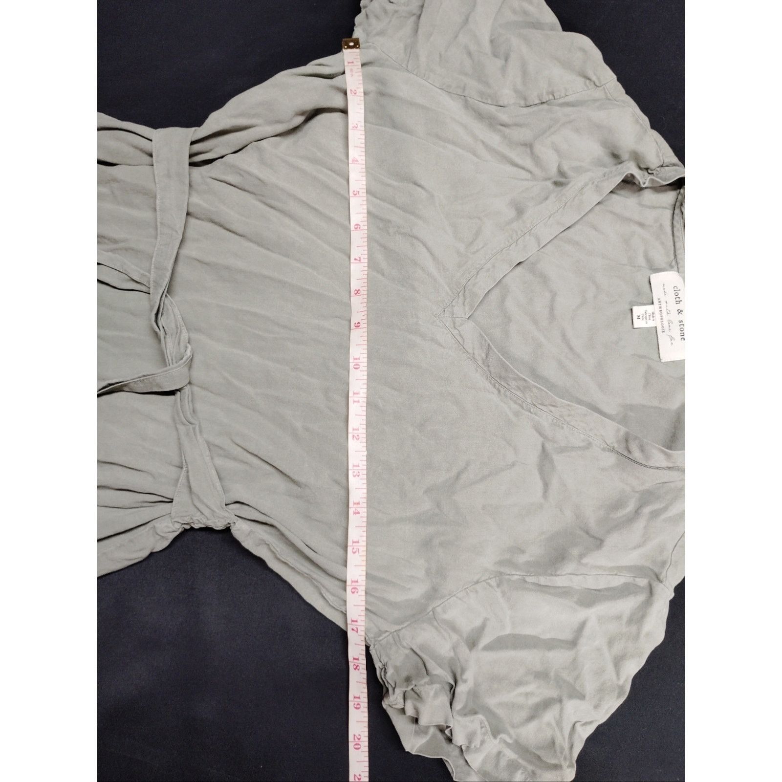 Anthropologie Anthropologie Cloth & Stone Light Olive Gray Tie-Waist Dress Size M / US 6-8 / IT 42-44 - 5 Thumbnail