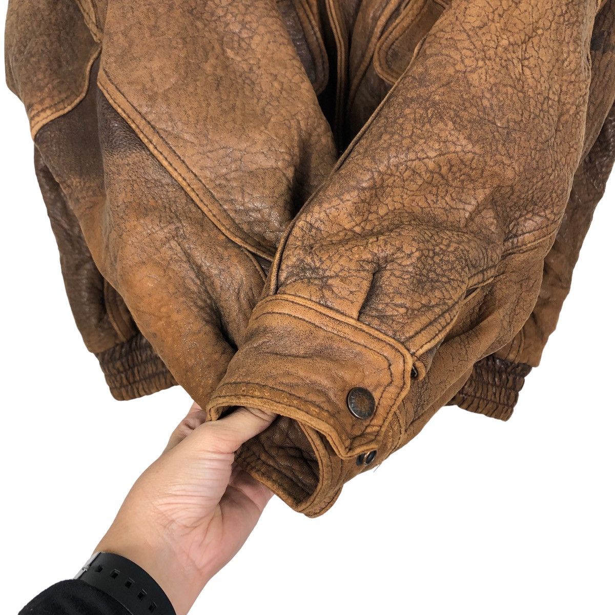 Issey Miyake 🔥Vintage Fly Leather Jacket Bomber Design Marilyn Manrose Size US M / EU 48-50 / 2 - 15 Thumbnail