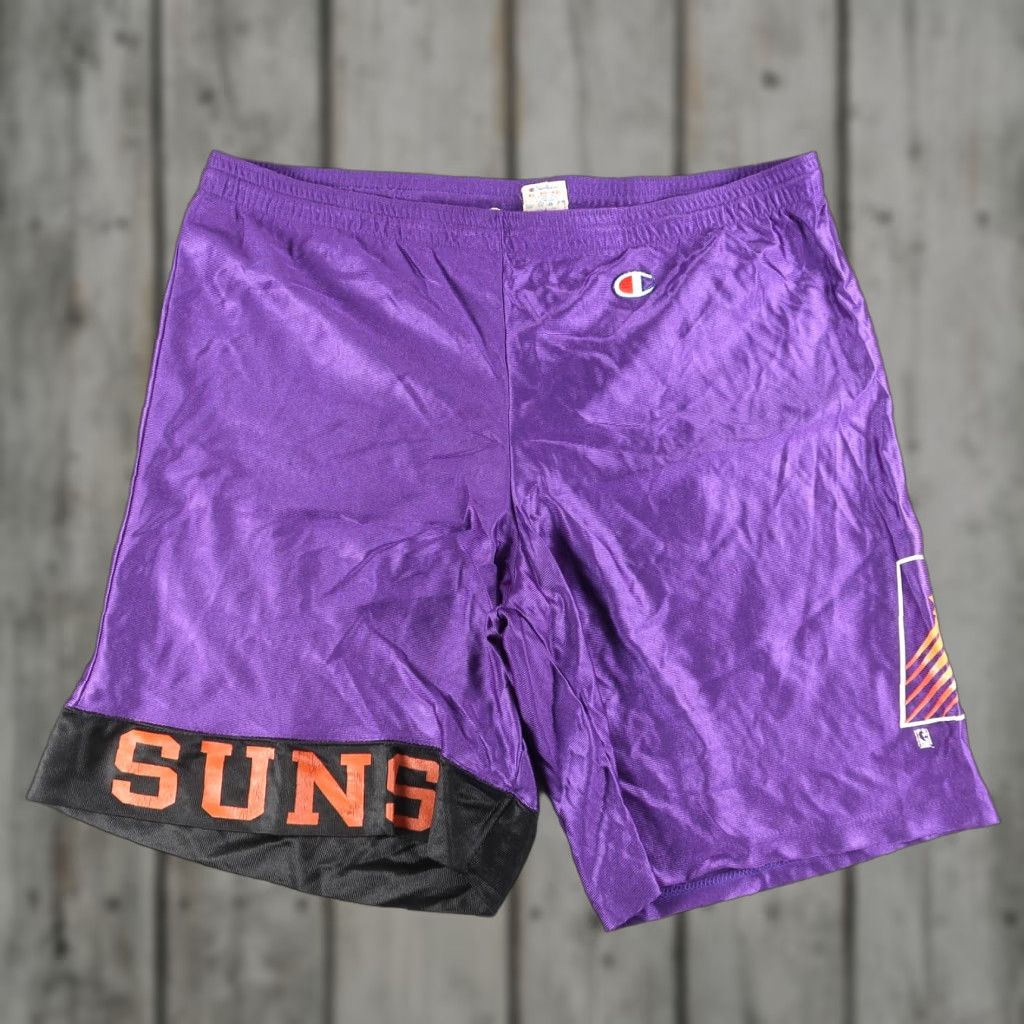 Champion VINTAGE Champion Basketball Shorts Mens XL Purple Drawstring 80s Phoenix Suns Athletic Nylon Size US 36 / EU 52 - 1 Thumbnail