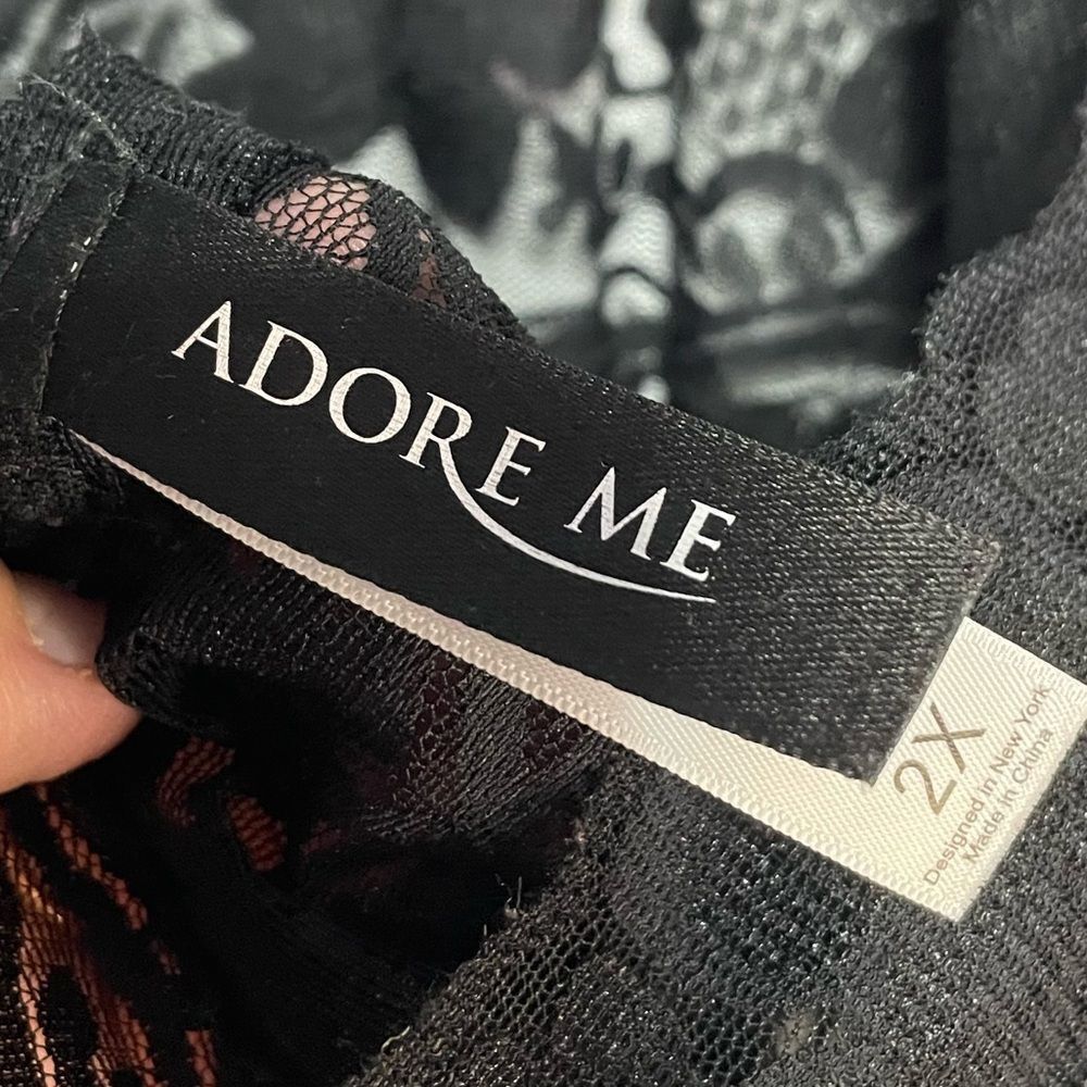 Other Adore Me Black Lace Halter Bodysuit 2X Size 3XL / US 20-22 - 4 Thumbnail