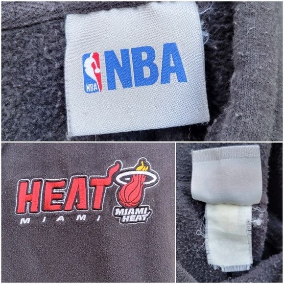 NBA Vintage 90s y2k Black Embroidered Miami Heat Logo NBA Pullov Size US XL / EU 56 / 4 - 3 Thumbnail