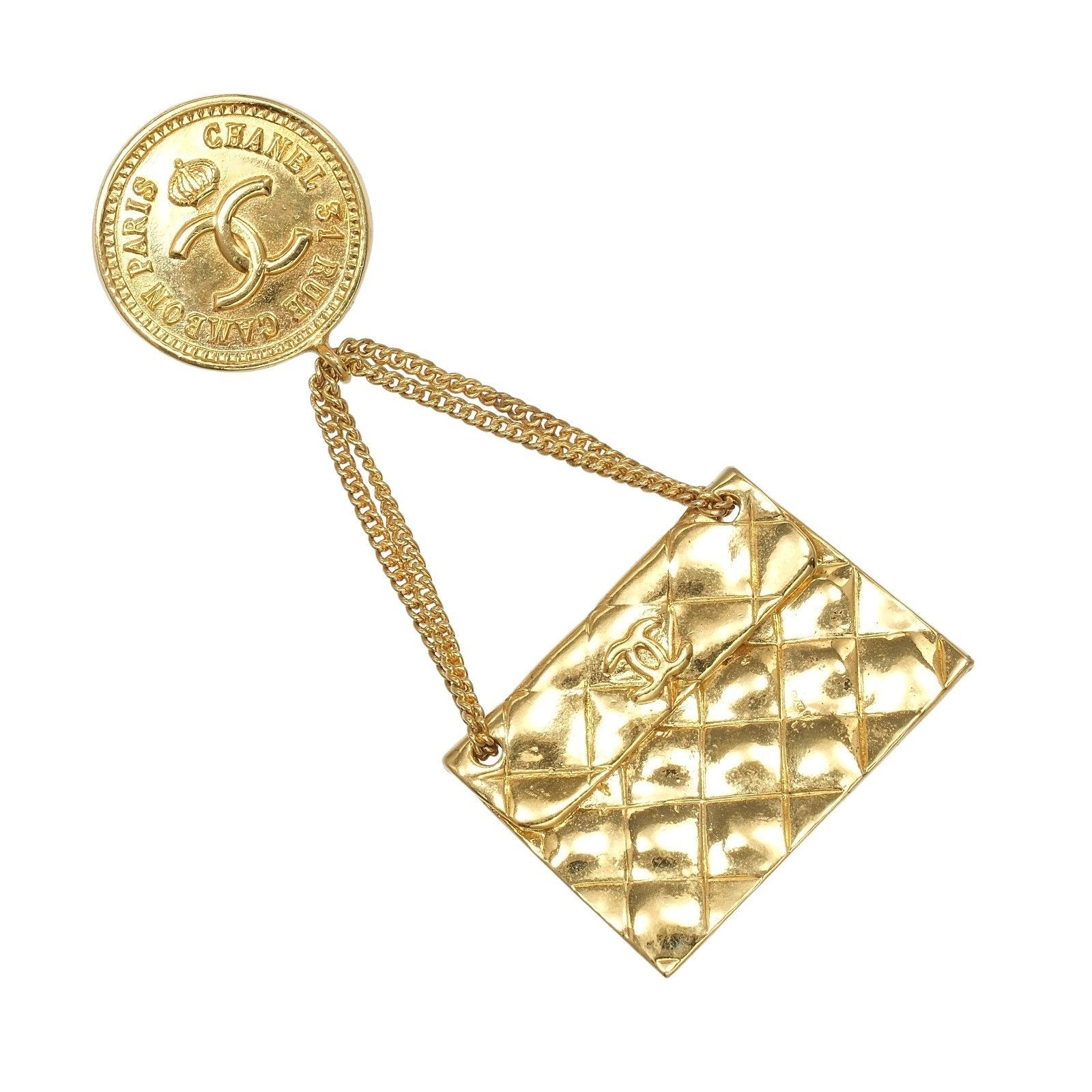 Chanel Chanel Chanel Matelasse Coco Mark Brooch Metal Brooch DUTY FREE for USA Size ONE SIZE - 1 Thumbnail