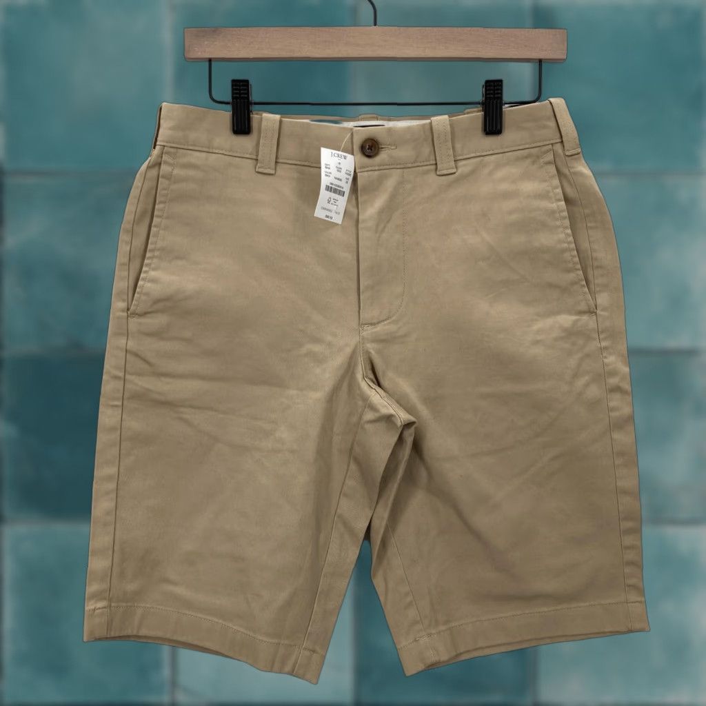 J.Crew J.Crew Shorts Mens 29 Khaki Beige Stretch Chino Flat Front Casual Twill Preppy Shirt? Size US 29 - 1 Thumbnail