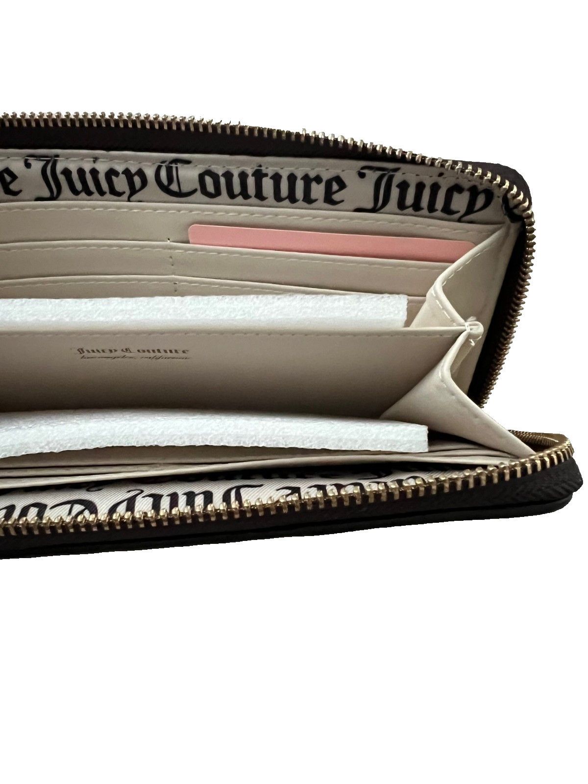 Juicy Couture Juicy Couture Velvet Velour Zip Crystalized Wallet Pink Size ONE SIZE - 3 Thumbnail