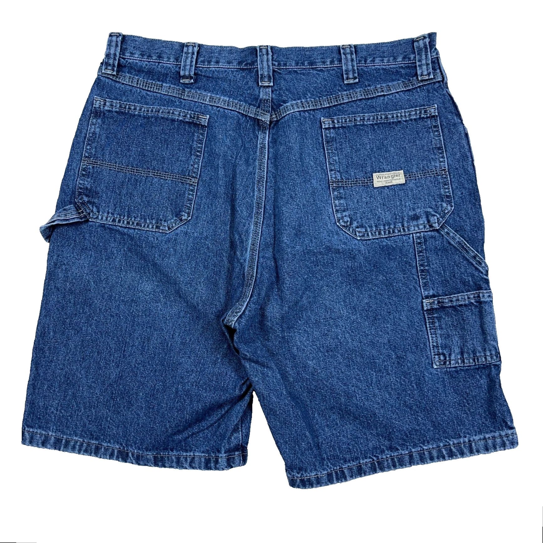 Wrangler VINTAGE Wrangler Shorts Men 38 Carpenter Baggy Jorts Work Wear Med Wash Denim Blue 90s Grunge Hip Hop Classic 5-Pocket Mens Size US 38 / EU 54 - 2 Thumbnail