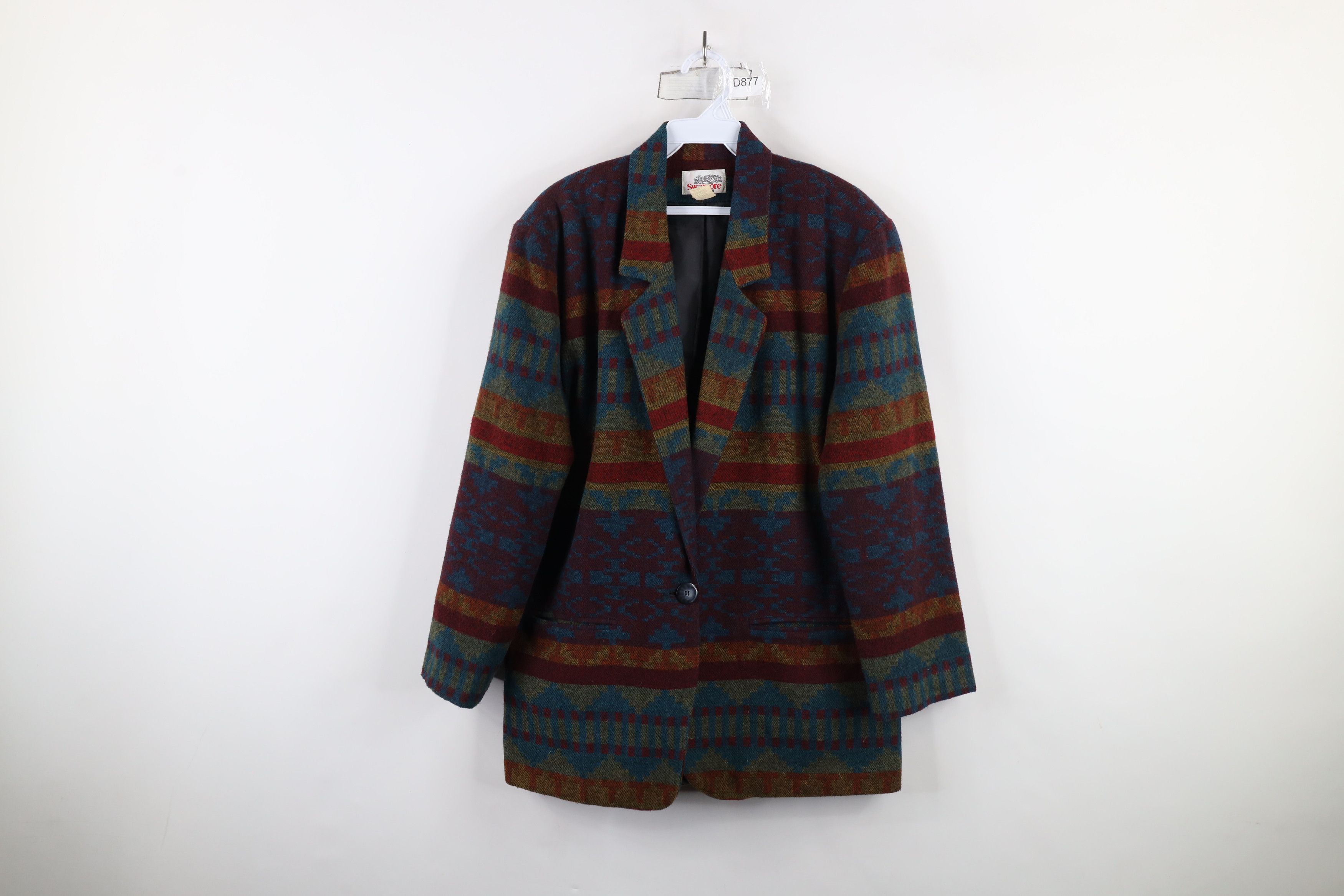 Vintage Vintage 90s Streetwear Southwestern Wool Blazer Jacket Size M / US 6-8 / IT 42-44 - 1 Thumbnail