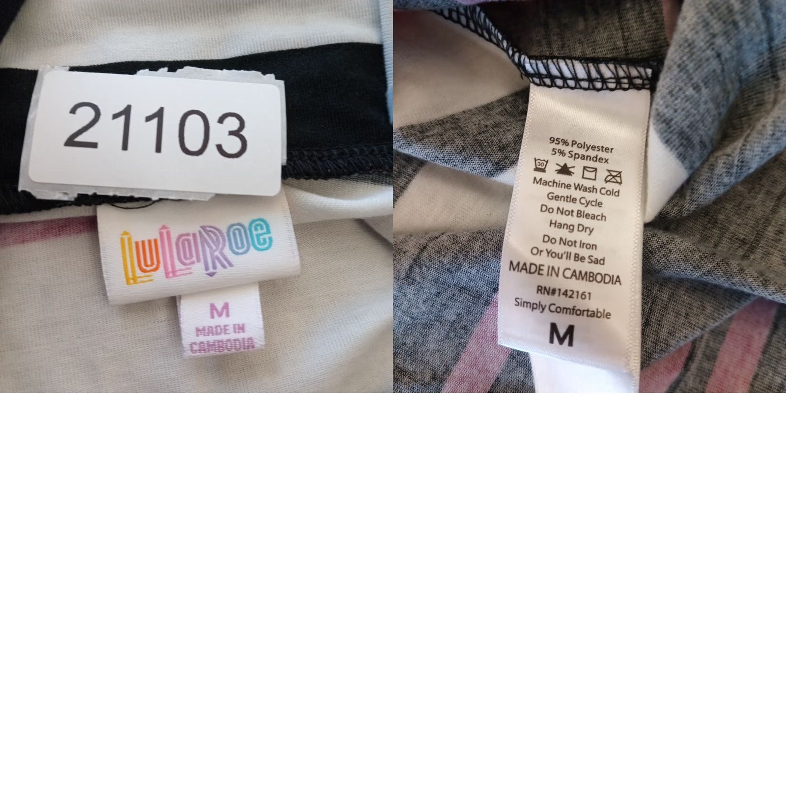 Vintage **LuLaRoe Olivia Medium Black Pink Stripe Asymmetric Long Skirt** User: LuLaRoe Olivia Medium Black Pink Stripe Asymmetric Long Skirt Size 32" / US 10 / IT 46 - 8 Thumbnail